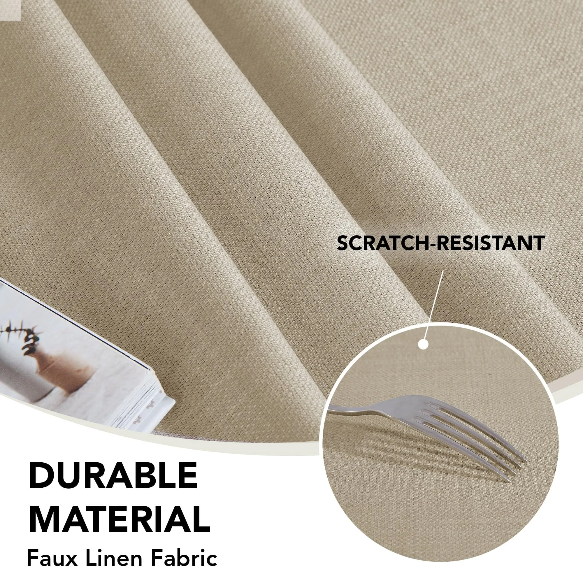 Deconovo Tovaglia Idrorepellente Effetto Lino, 140x140 cm, Marrone Scuro - immagine 6