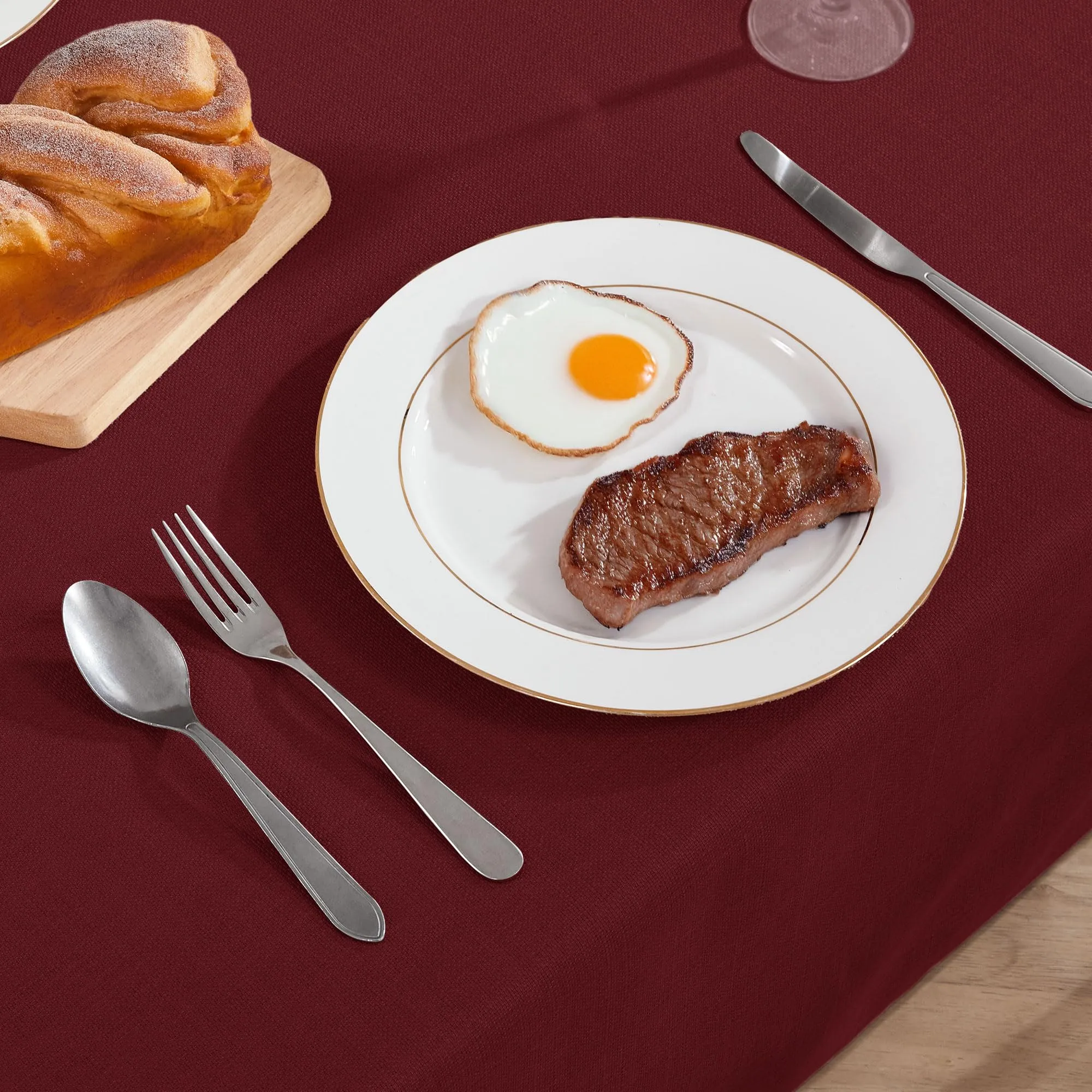 Deconovo Tovaglia Idrorepellente Effetto Lino, 130x160 cm, Rosso - immagine 2