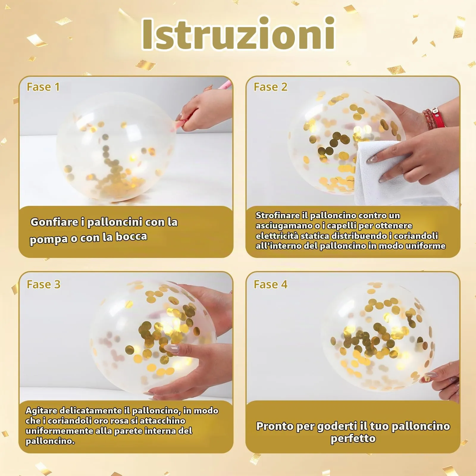 Netnology Palloncini Verde Salvia, Bianchi e Oro, 68 Pezzi, 12 Pollici - immagine 4