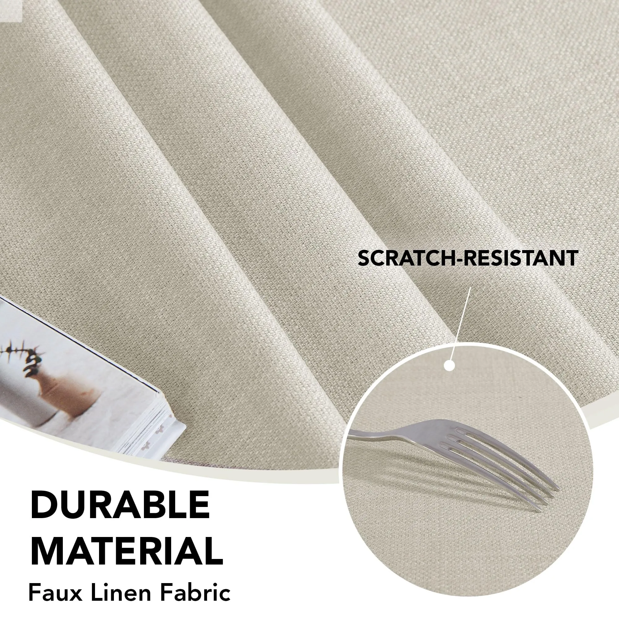 Deconovo Tovaglia Idrorepellente Effetto Lino, 150x300 cm, Marrone Chiaro - immagine 8