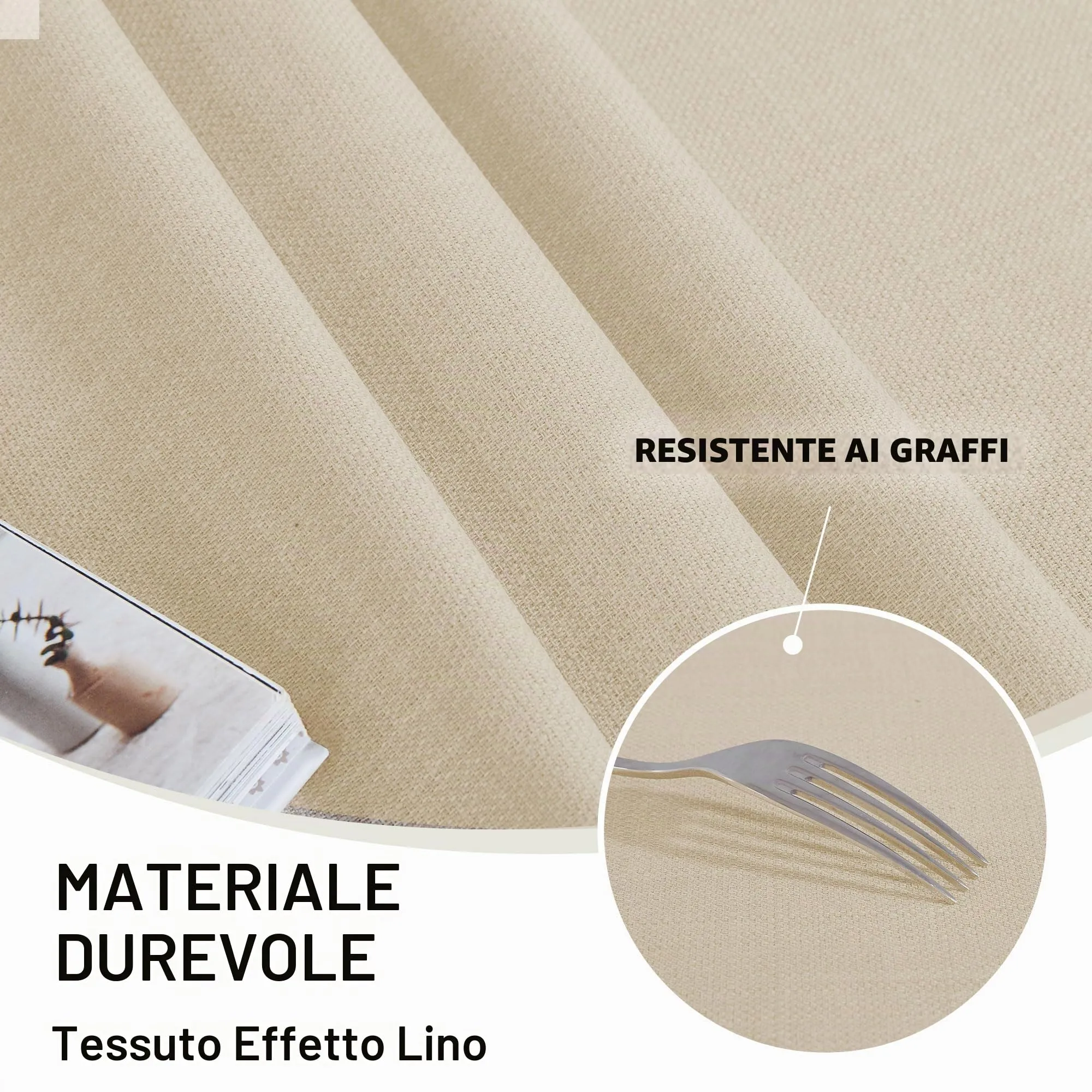 Deconovo Tovaglia Idrorepellente Effetto Lino, 150x300 cm, Beige - immagine 8