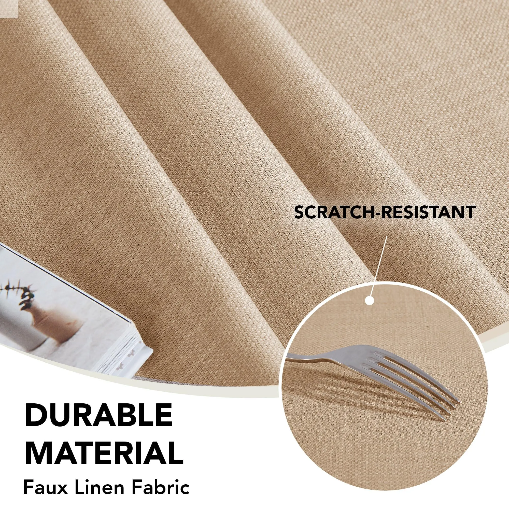 Deconovo Tovaglia Idrorepellente Effetto Lino, 130x160 cm, Marrone Dorato - immagine 6