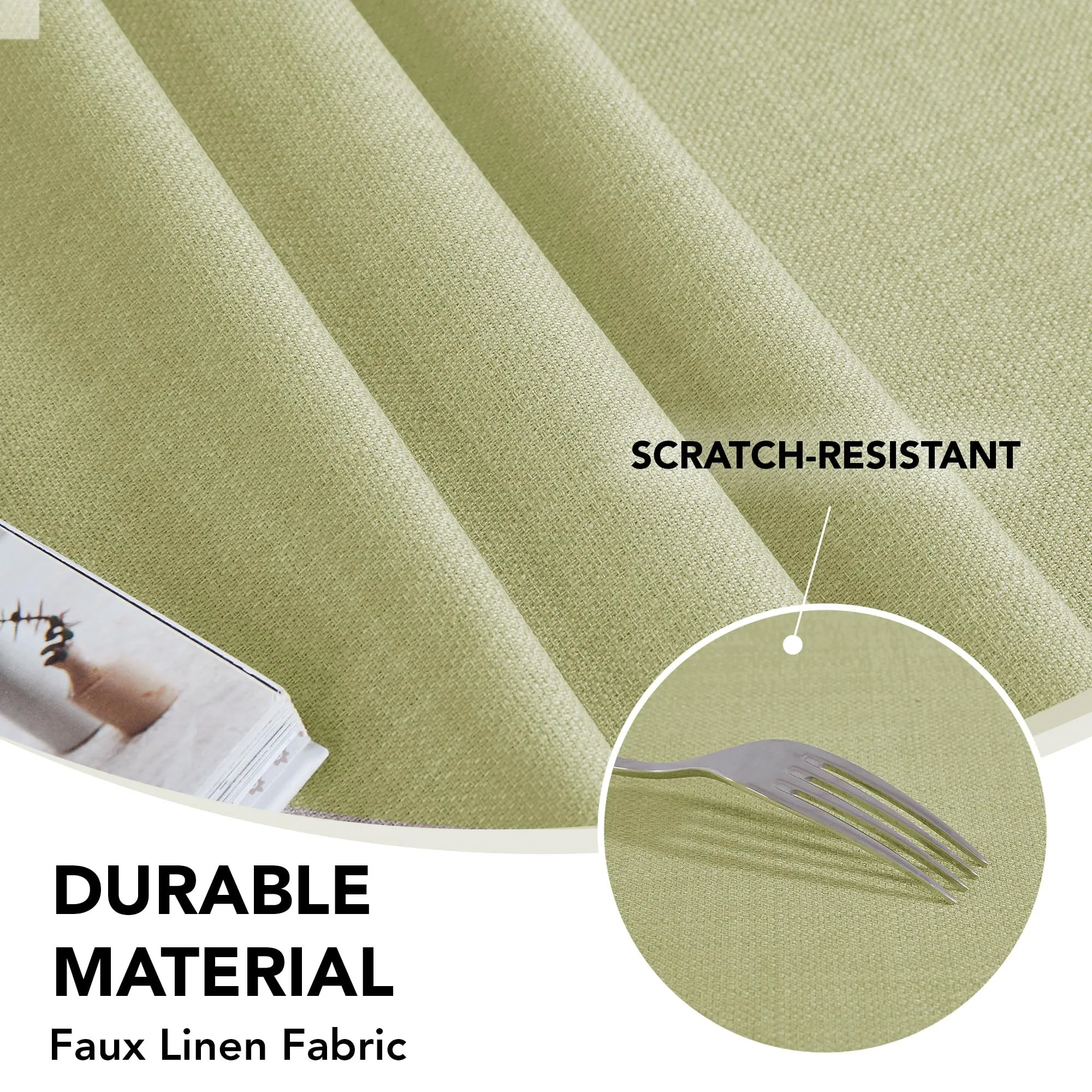 Deconovo Tovaglia Idrorepellente Effetto Lino, 140x220 cm, Verde - immagine 6
