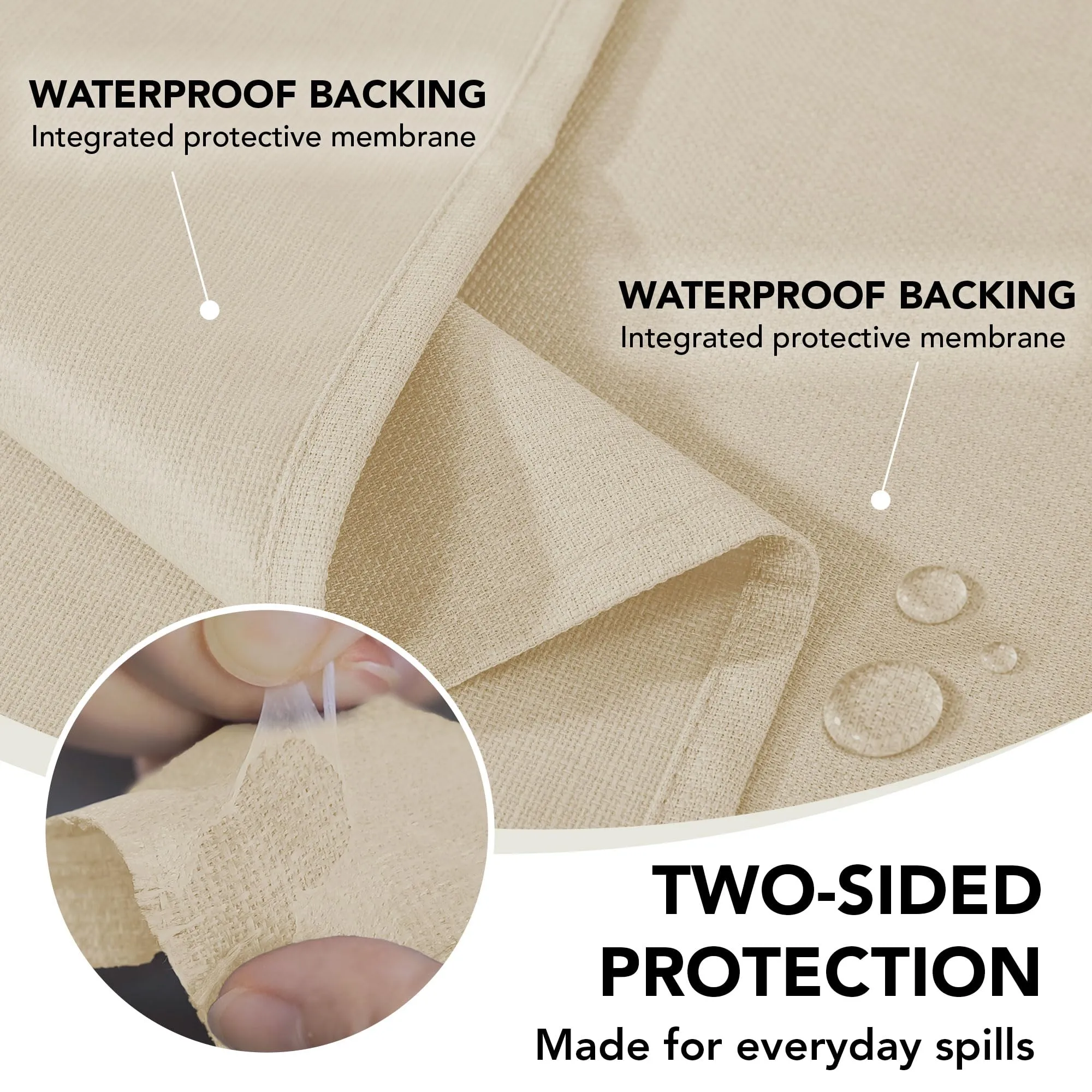 Deconovo Tovaglia Idrorepellente Effetto Lino, 135x180 cm, Beige - immagine 4