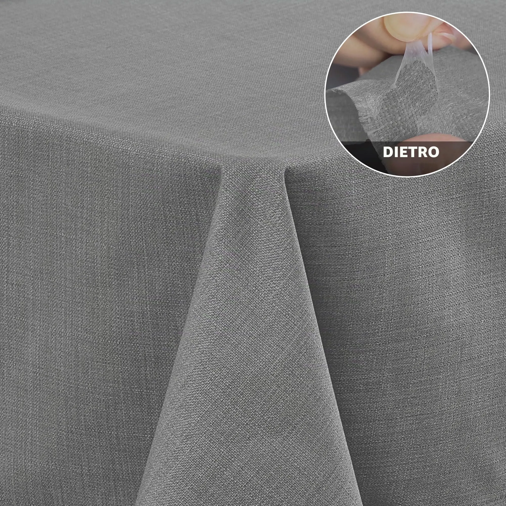 Deconovo Tovaglia Idrorepellente Effetto Lino, 100x140 cm, Grigio - immagine 3