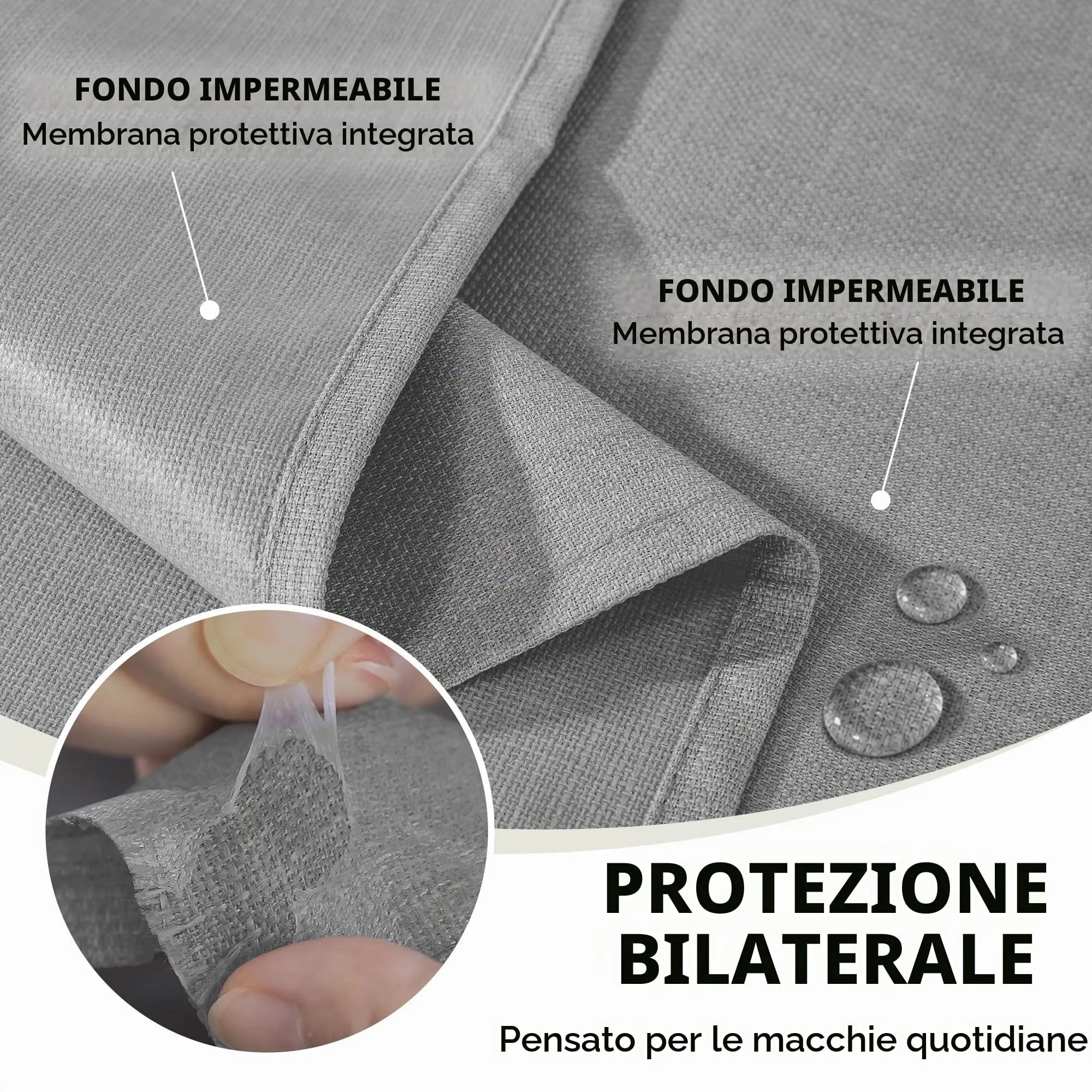 Deconovo Tovaglia Idrorepellente Effetto Lino, 100x140 cm, Grigio - immagine 4
