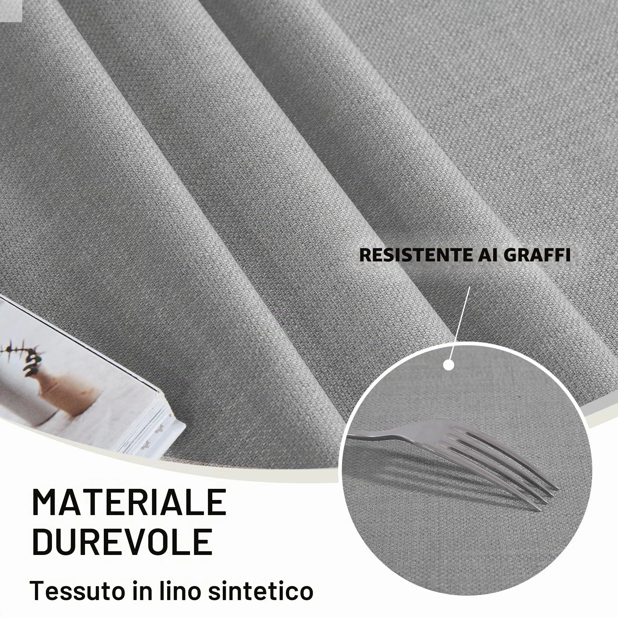 Deconovo Tovaglia Idrorepellente Effetto Lino, 100x140 cm, Grigio - immagine 6