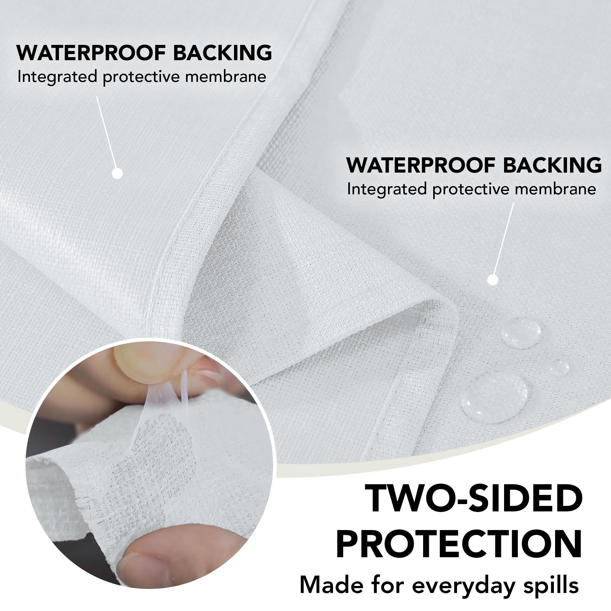 Deconovo Tovaglia Idrorepellente Effetto Lino, 140x240 cm, Bianco - immagine 4