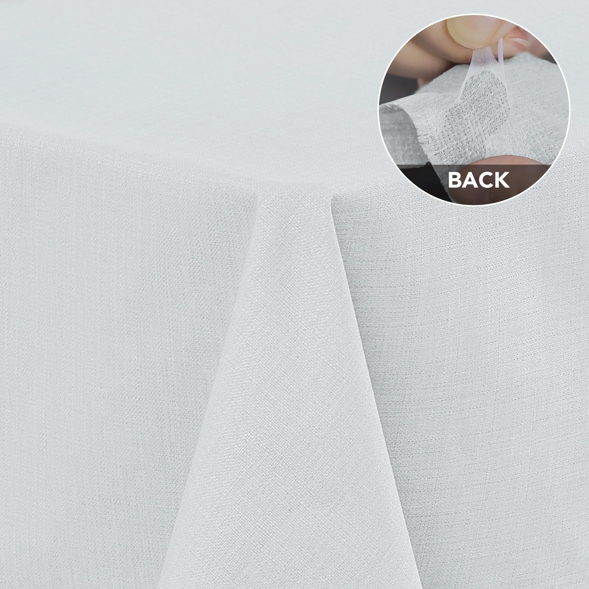 Deconovo Tovaglia Idrorepellente Effetto Lino, 140x220 cm, Bianco - immagine 3