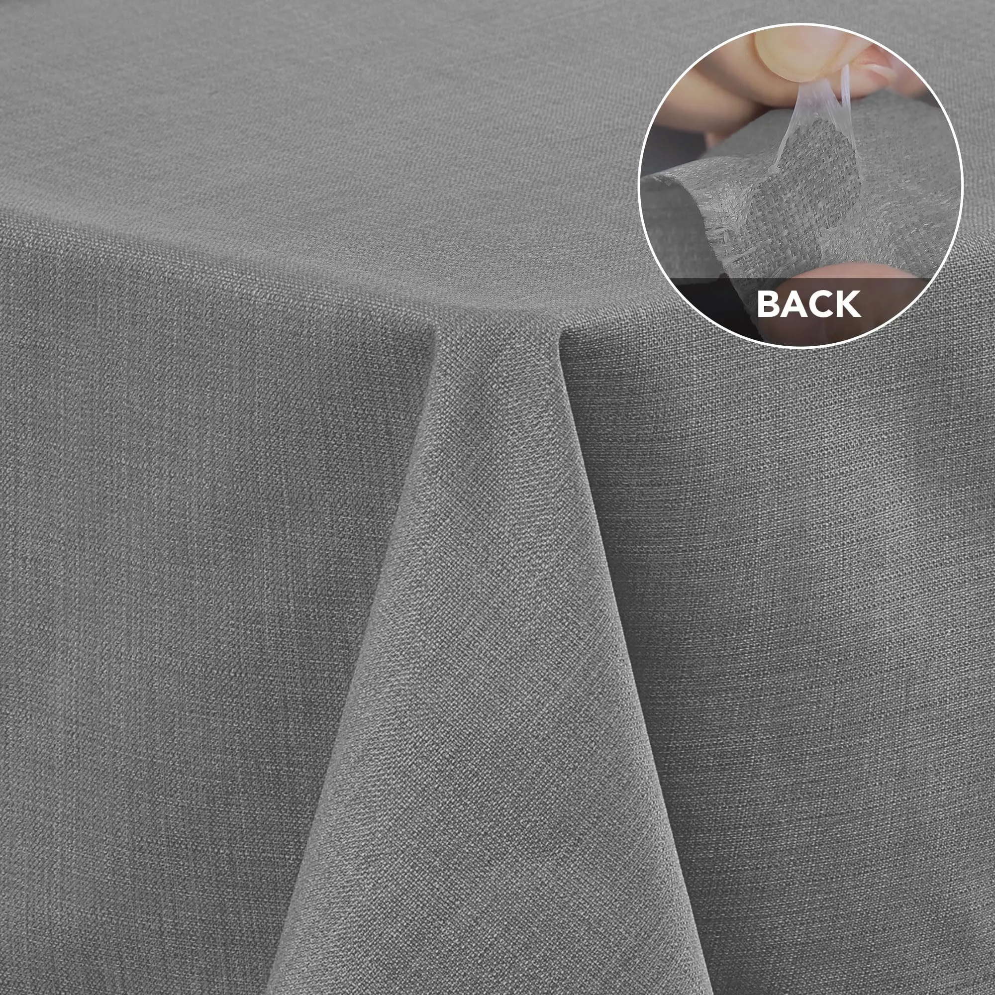 Deconovo Tovaglia Idrorepellente Effetto Lino, 130x160 cm, Grigio - immagine 3