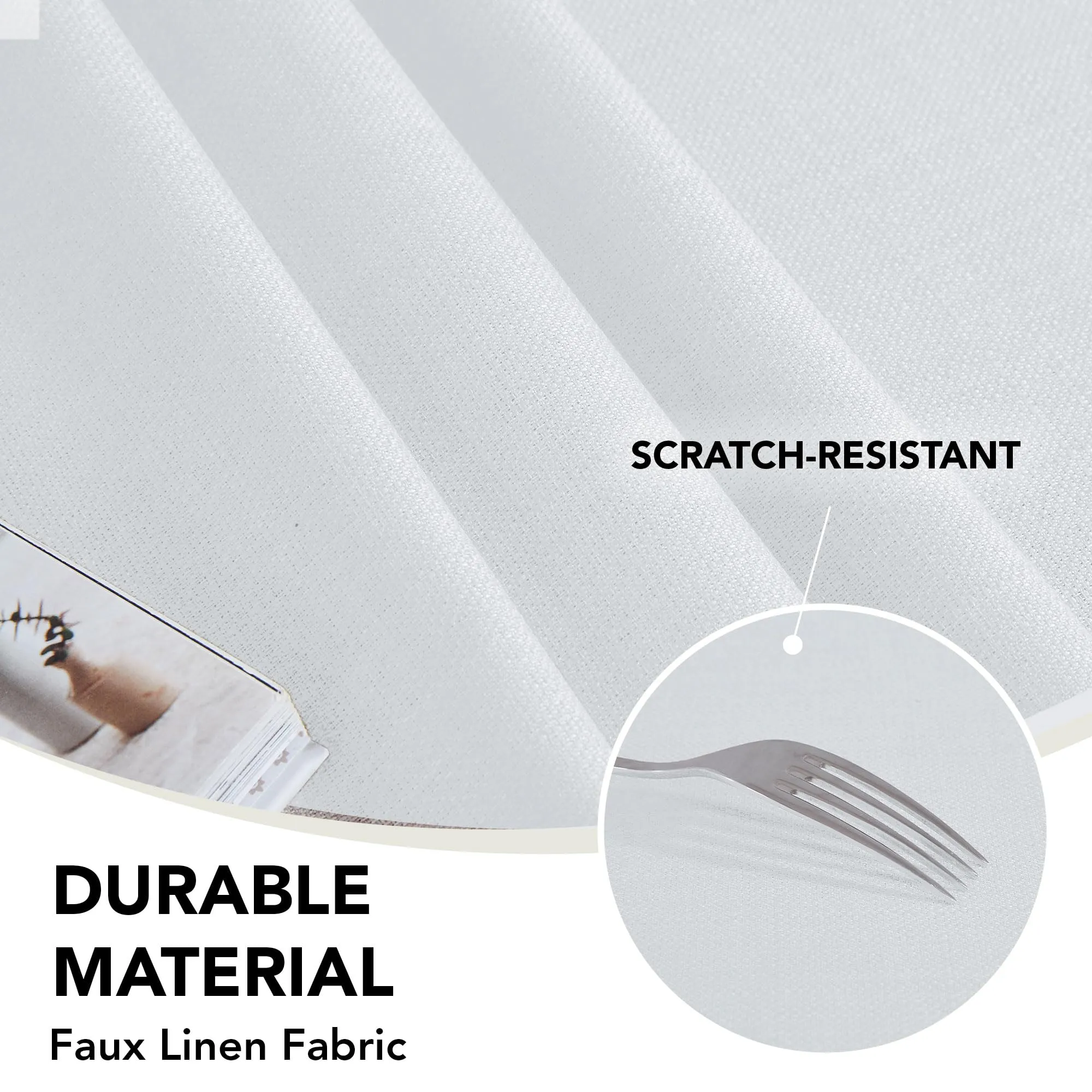 Deconovo Tovaglia Idrorepellente Effetto Lino, 100x140 cm, Bianco - immagine 6