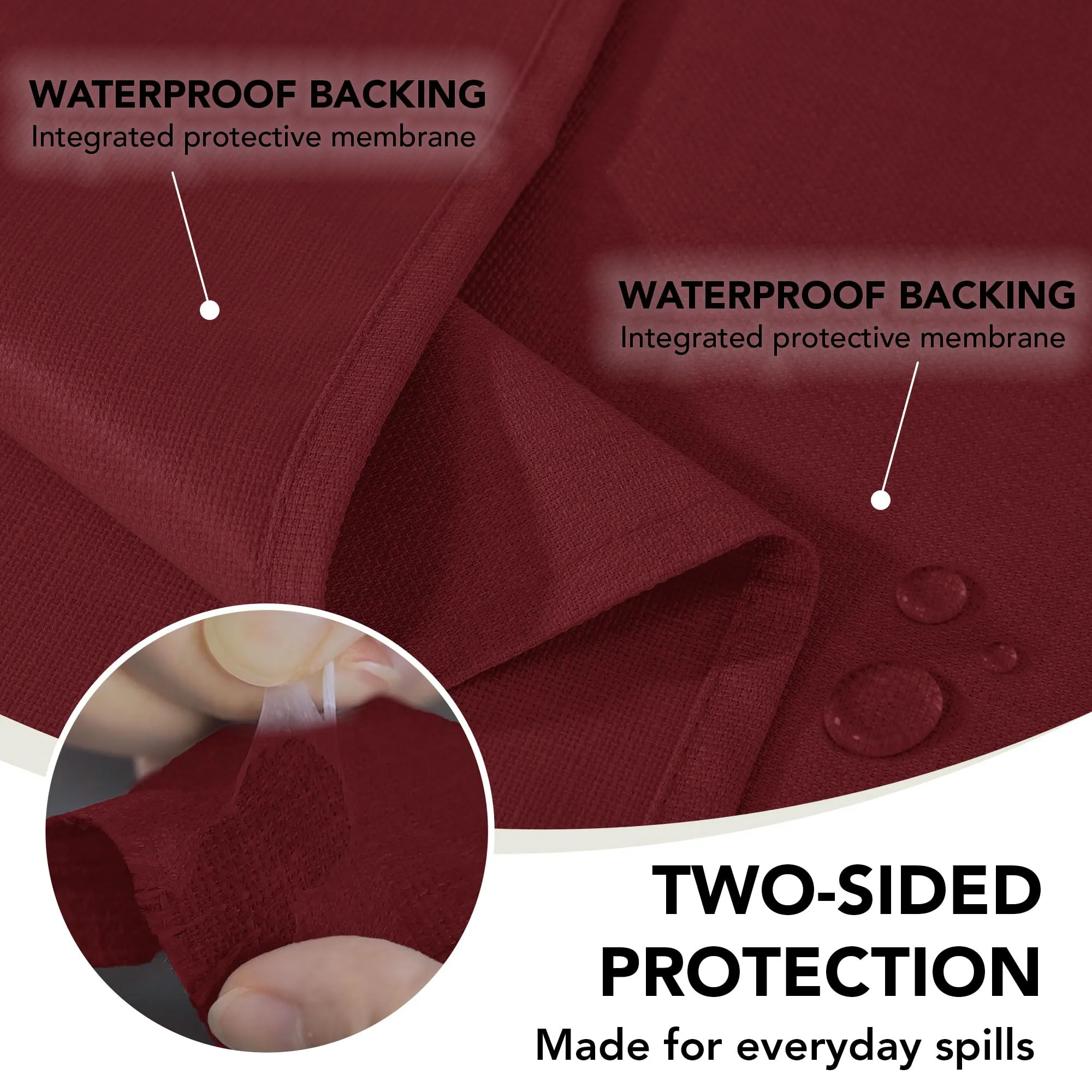 Deconovo Tovaglia Idrorepellente Effetto Lino, 140x220 cm, Rosso - immagine 4