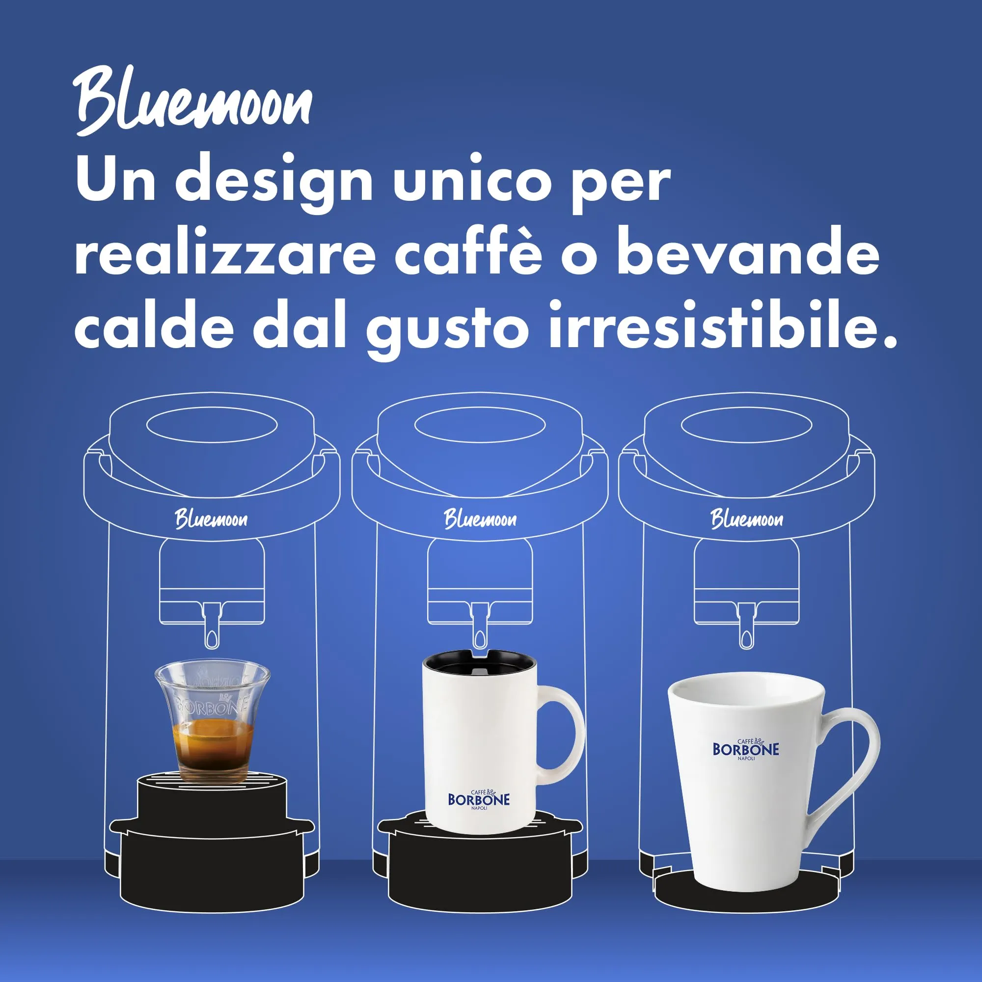 Caffè Borbone Bluemoon Macchina da Caffè a Cialde, Grigia (Macchina + Cialda Blu) - immagine 5