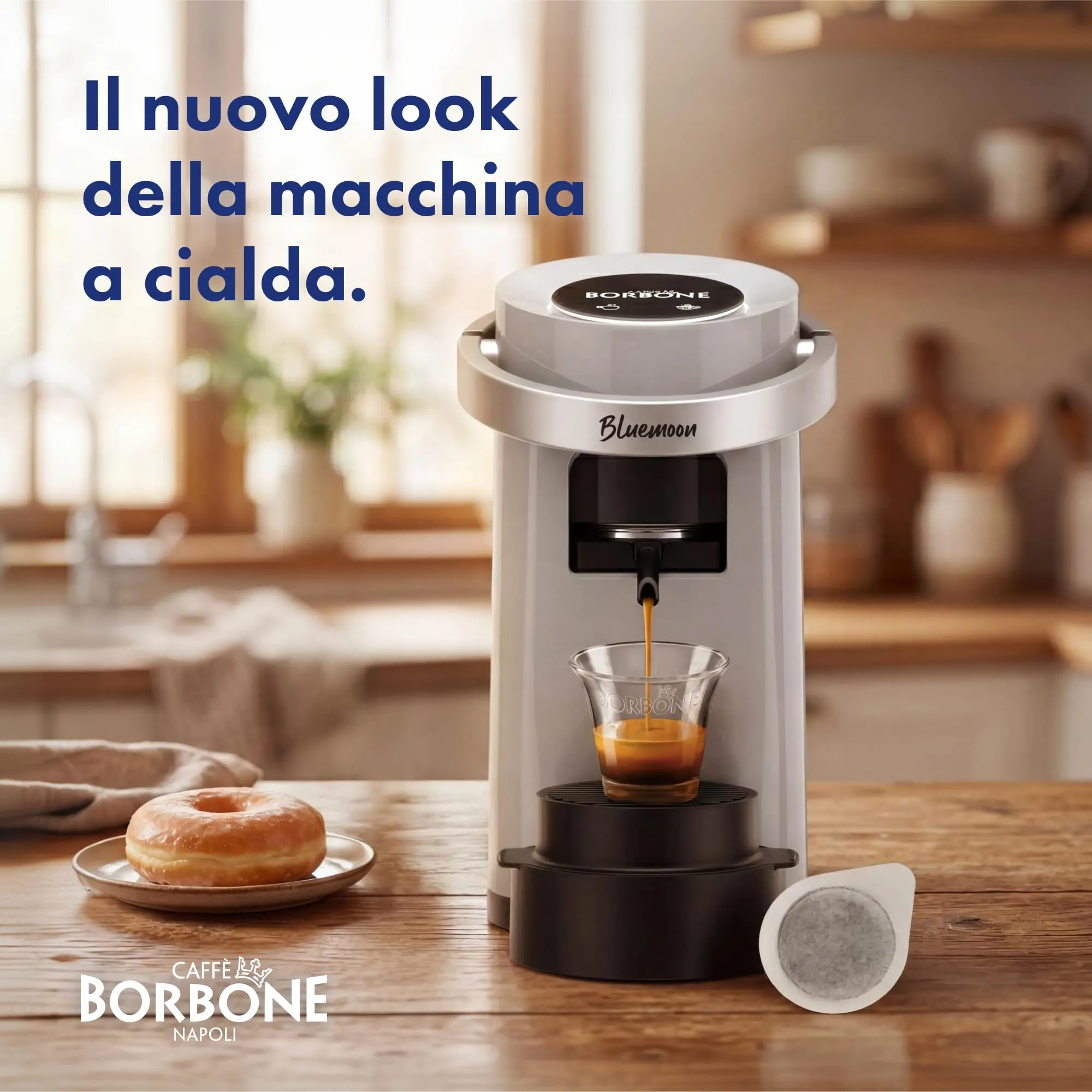 Caffè Borbone Bluemoon Macchina da Caffè a Cialde, Grigia (Macchina + Cialda Blu) - immagine 8