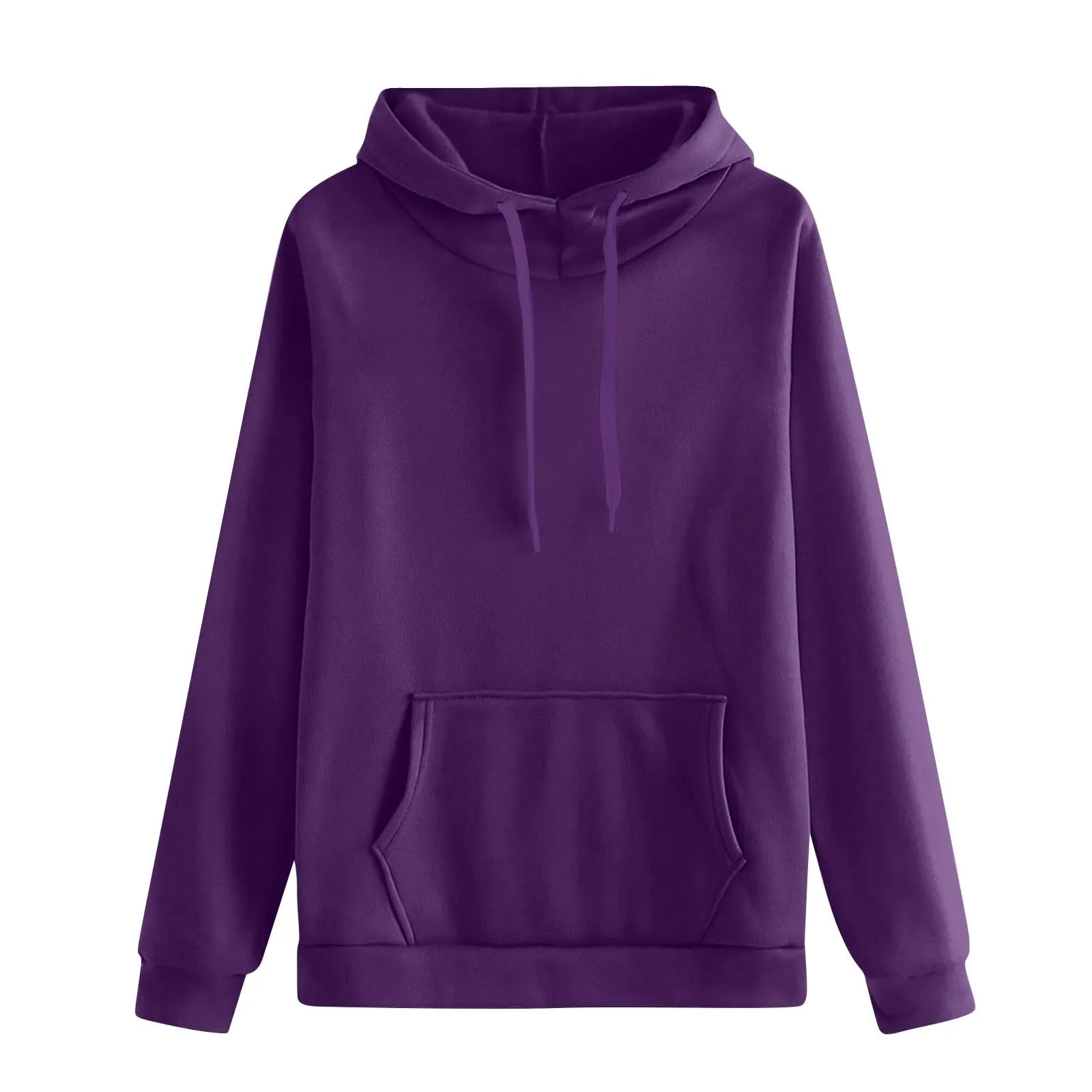 Generico Felpa Donna con Cappuccio in Fleece, Hoodie Pullover con Tasca e Coulisse - immagine 4