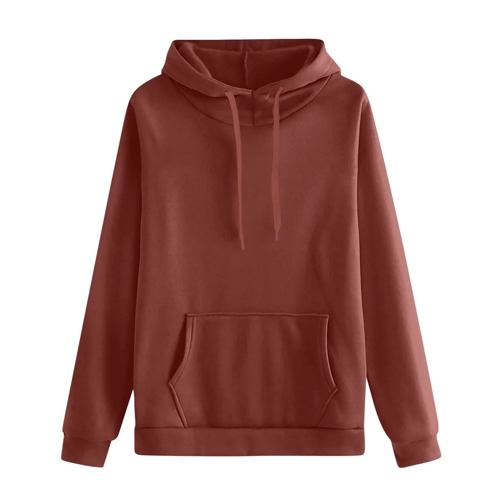 Generico Felpa Donna con Cappuccio in Fleece, Hoodie Pullover con Tasca e Coulisse - immagine 4