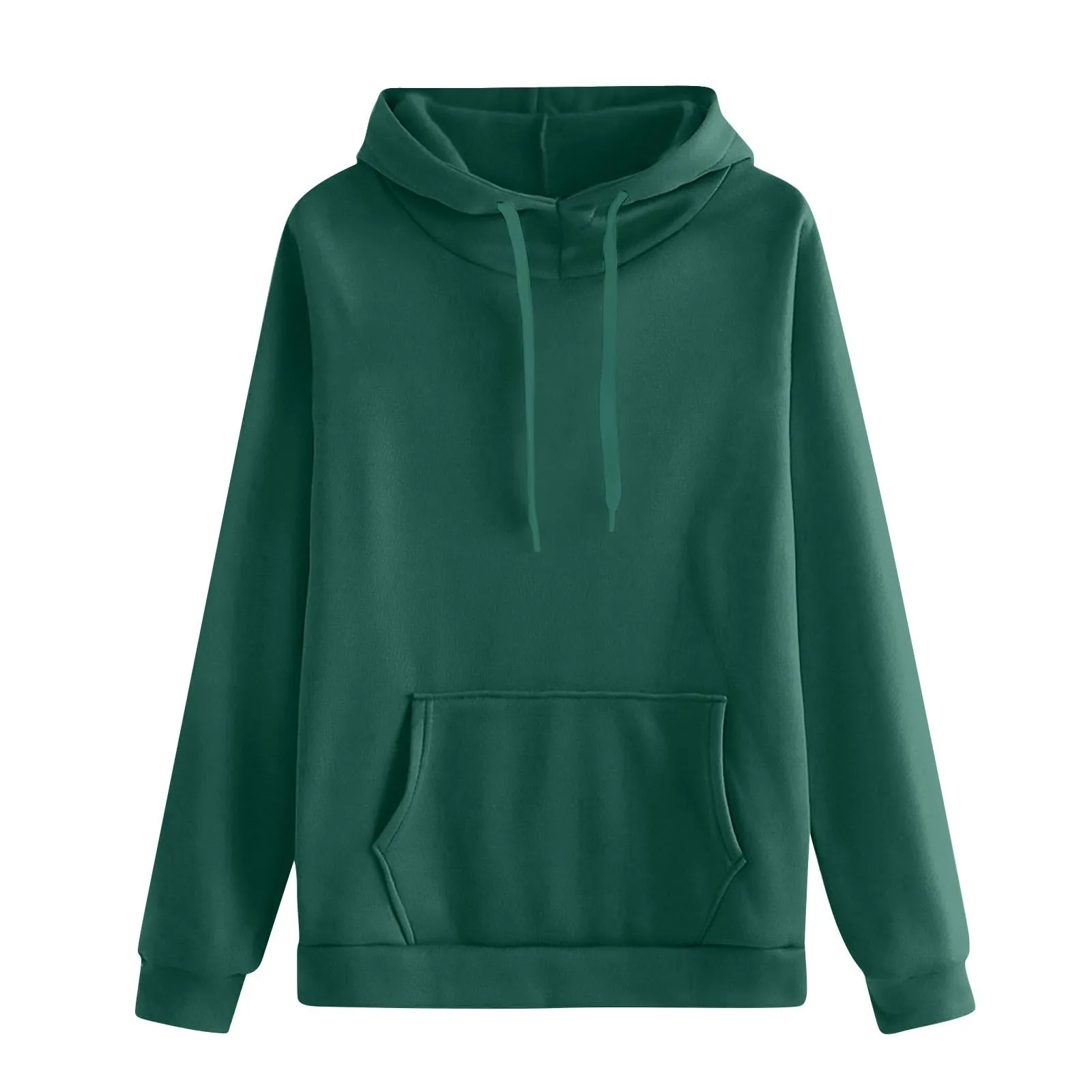 Generico Felpa Donna con Cappuccio in Fleece, Hoodie Pullover con Tasca e Coulisse, Verde, 3XL - immagine 4
