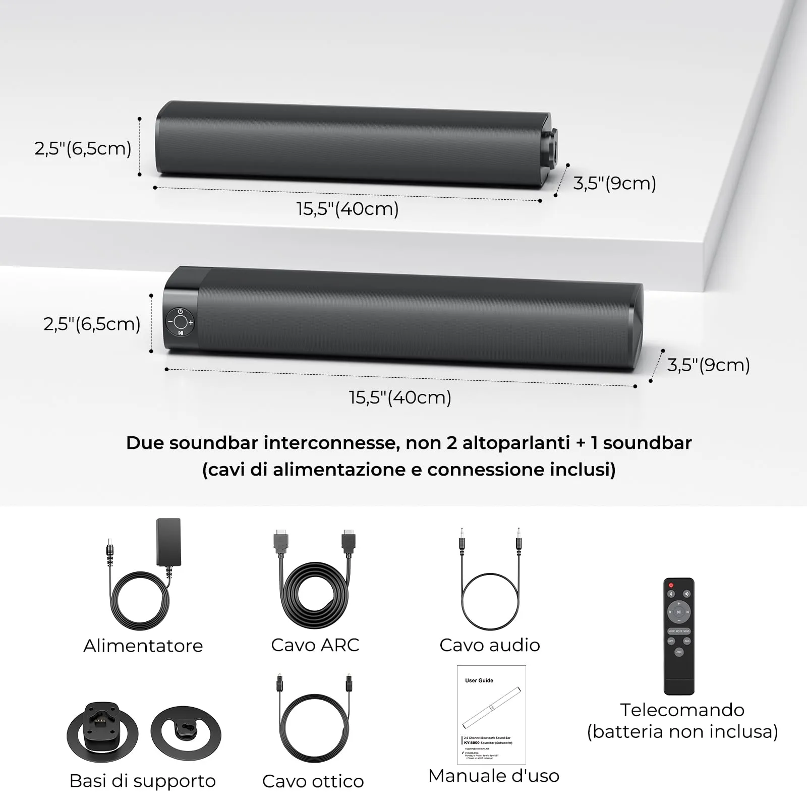 GarageRock 31″ 80W 2-in-1 Detachable Soundbar for TV - immagine 8