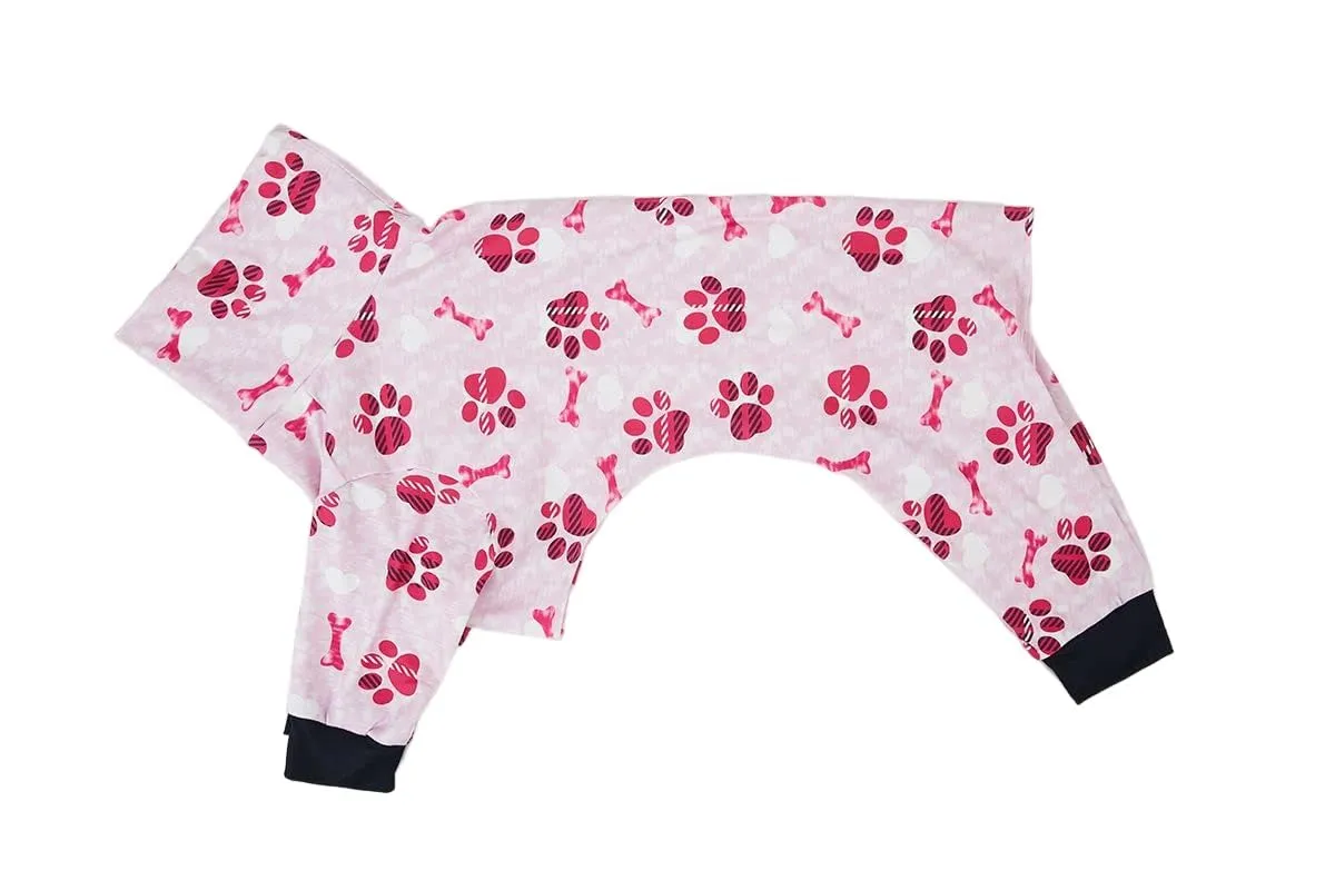 Haloumoning Pigiama Intero per Cani con Impronte, Rosa, M - immagine 3