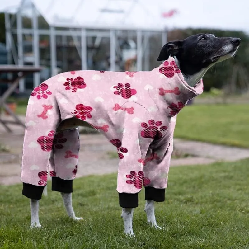 Haloumoning Pigiama Intero per Cani con Impronte, Rosa, XL - immagine 2