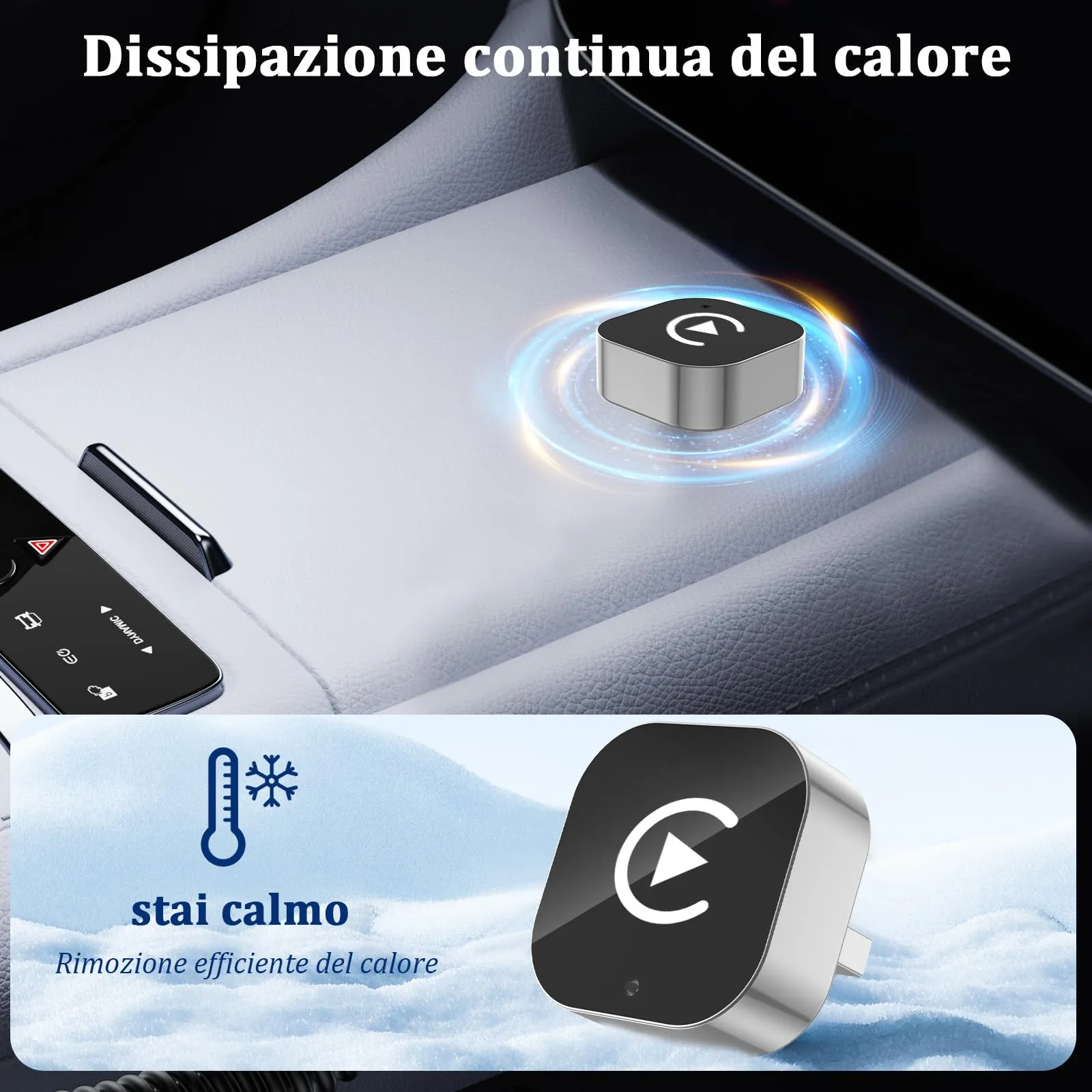 BSTOEM Adattatore Wireless 2-in-1 per Apple CarPlay e Android Auto, USB Type-C, Argento - immagine 4
