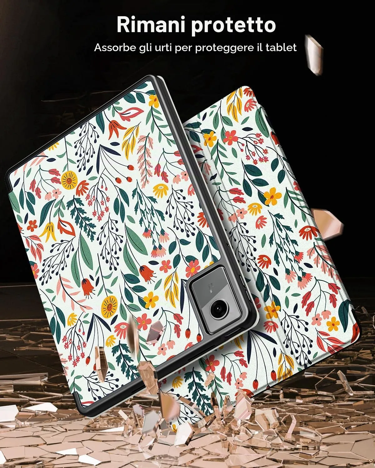 TiMOVO Cover per Lenovo Idea Tab 11 Pollici 2025 TB-336ZU/336FU con Portapenna, Fiori - immagine 5