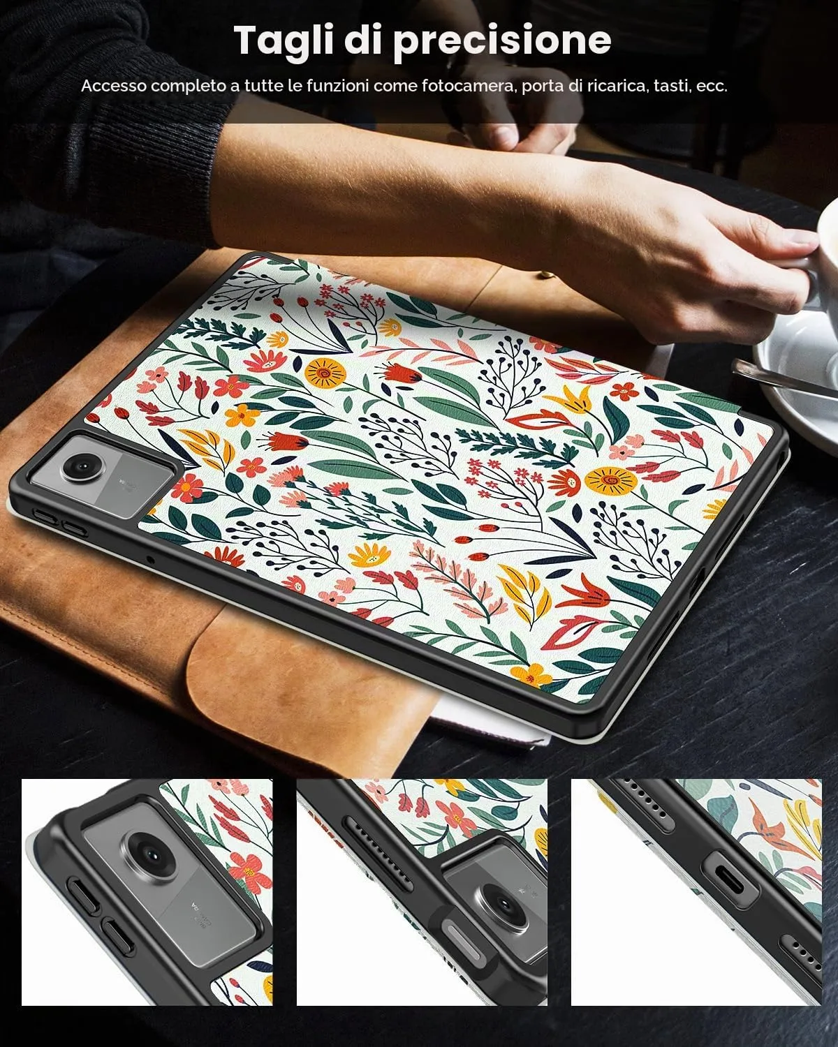 TiMOVO Cover per Lenovo Idea Tab 11 Pollici 2025 TB-336ZU/336FU con Portapenna, Fiori - immagine 8