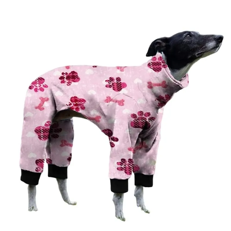 Haloumoning Pigiama Intero per Cani con Impronte, Rosa, 3XL - immagine 1
