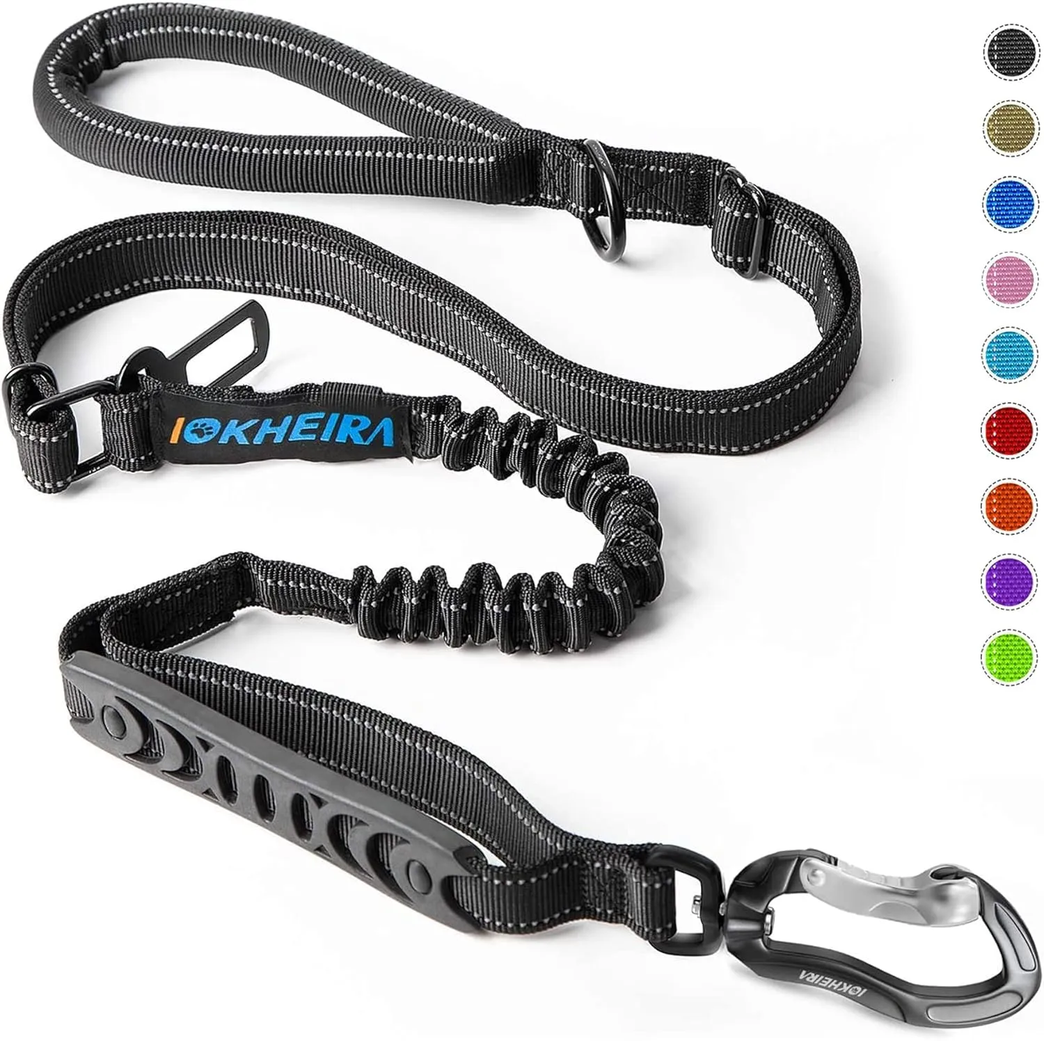 Iokheira Guinzaglio per Cani Regolabile (1,2-1,5 m) con Cintura di Sicurezza, Manico Imbottito e Fili Riflettenti - immagine 1