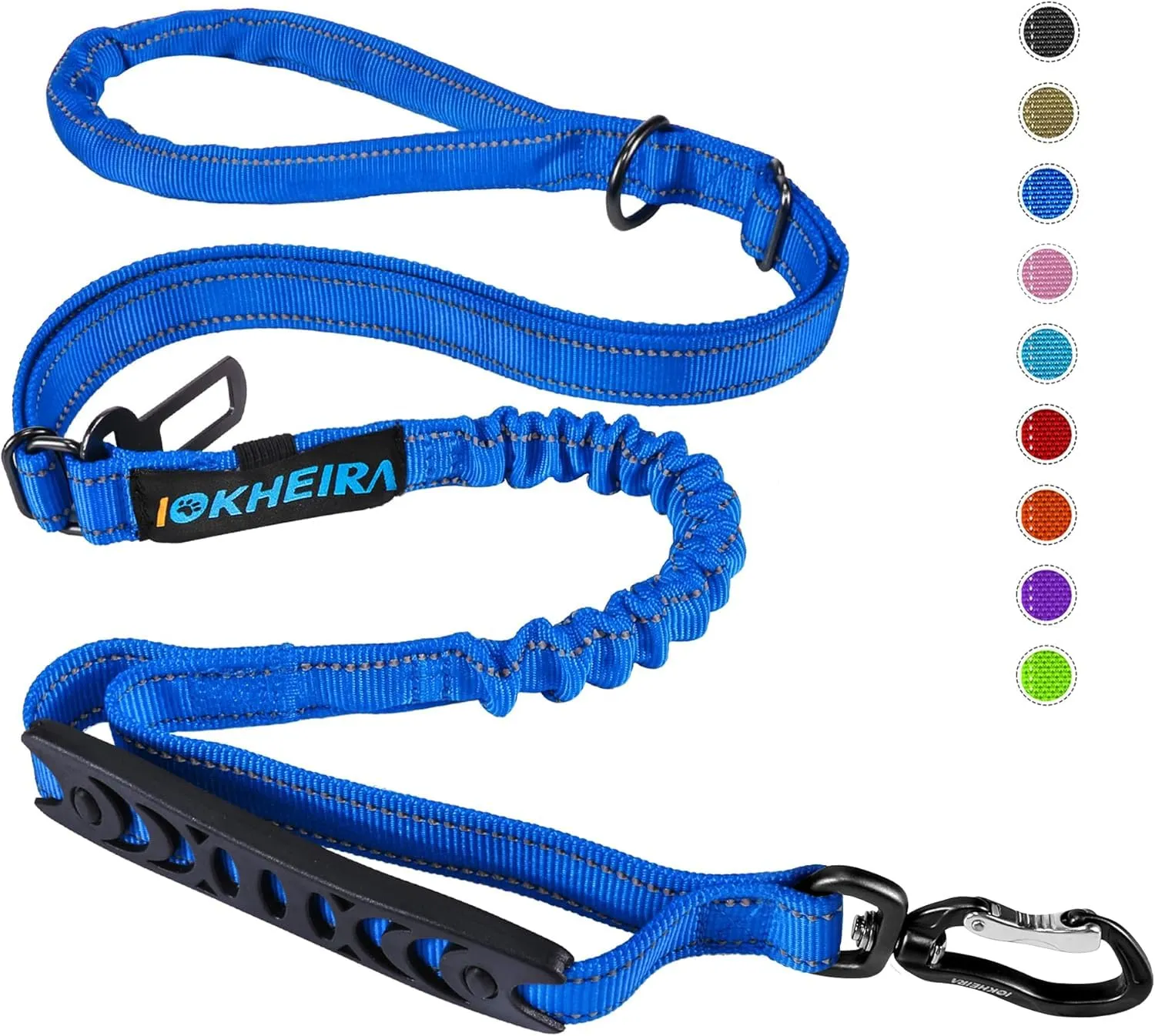Iokheira Guinzaglio per cani regolabile 1,2-1,5 m con cintura di sicurezza, manico imbottito e fili riflettenti - immagine 1