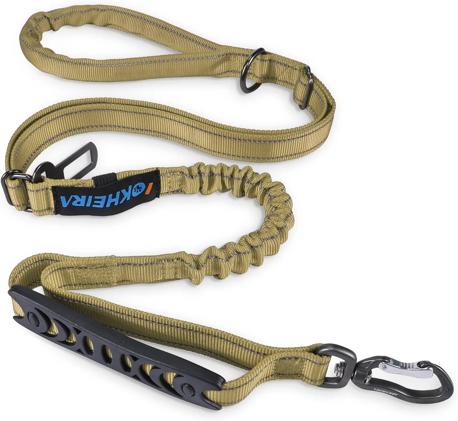 Iokheira Guinzaglio per cani regolabile (1,2-1,5 m) con cintura di sicurezza, manico imbottito e fili riflettenti - immagine 1