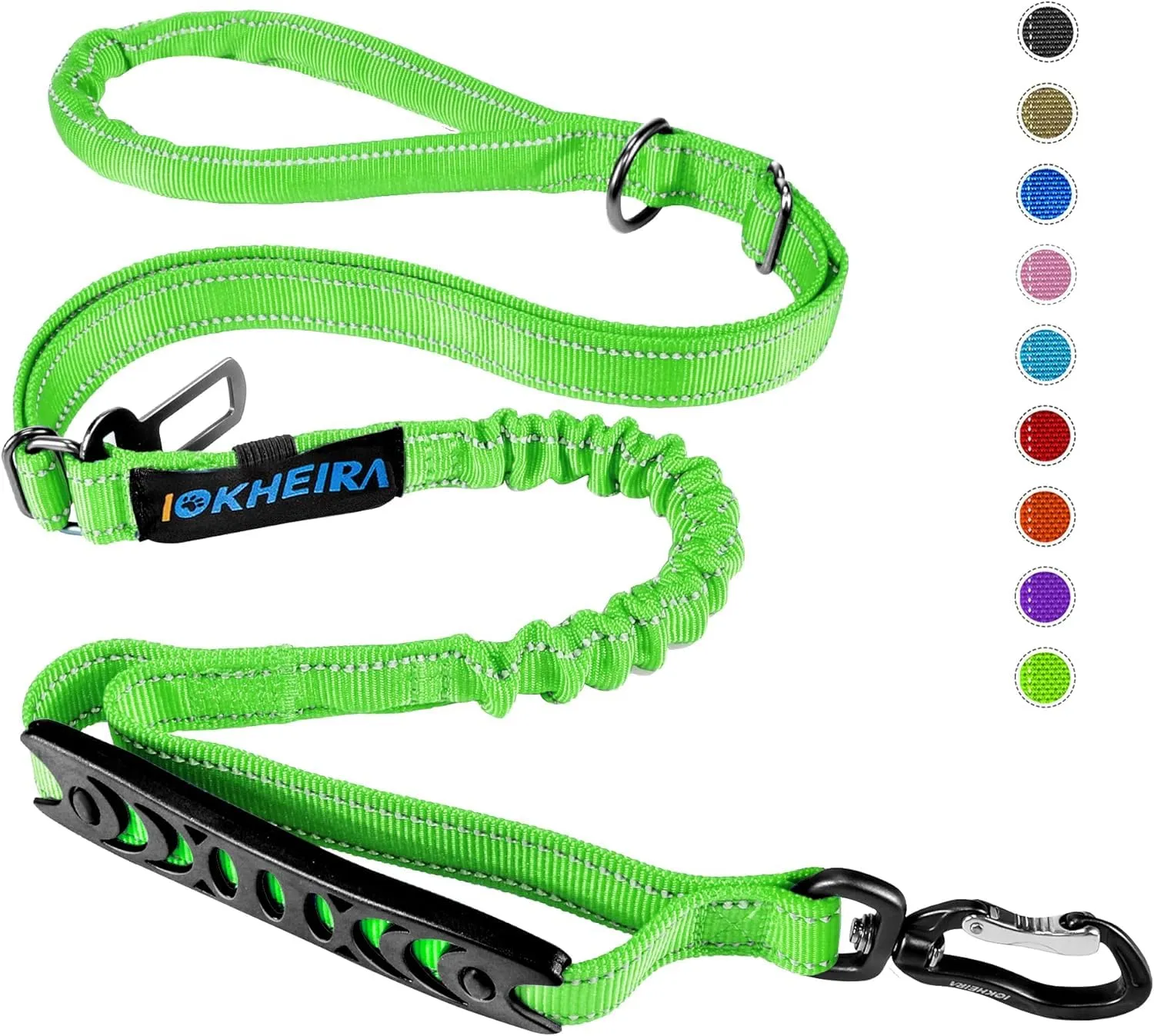Iokheira Guinzaglio per cani regolabile 1,2-1,5 m con cintura di sicurezza, manico imbottito e fili riflettenti - immagine 1