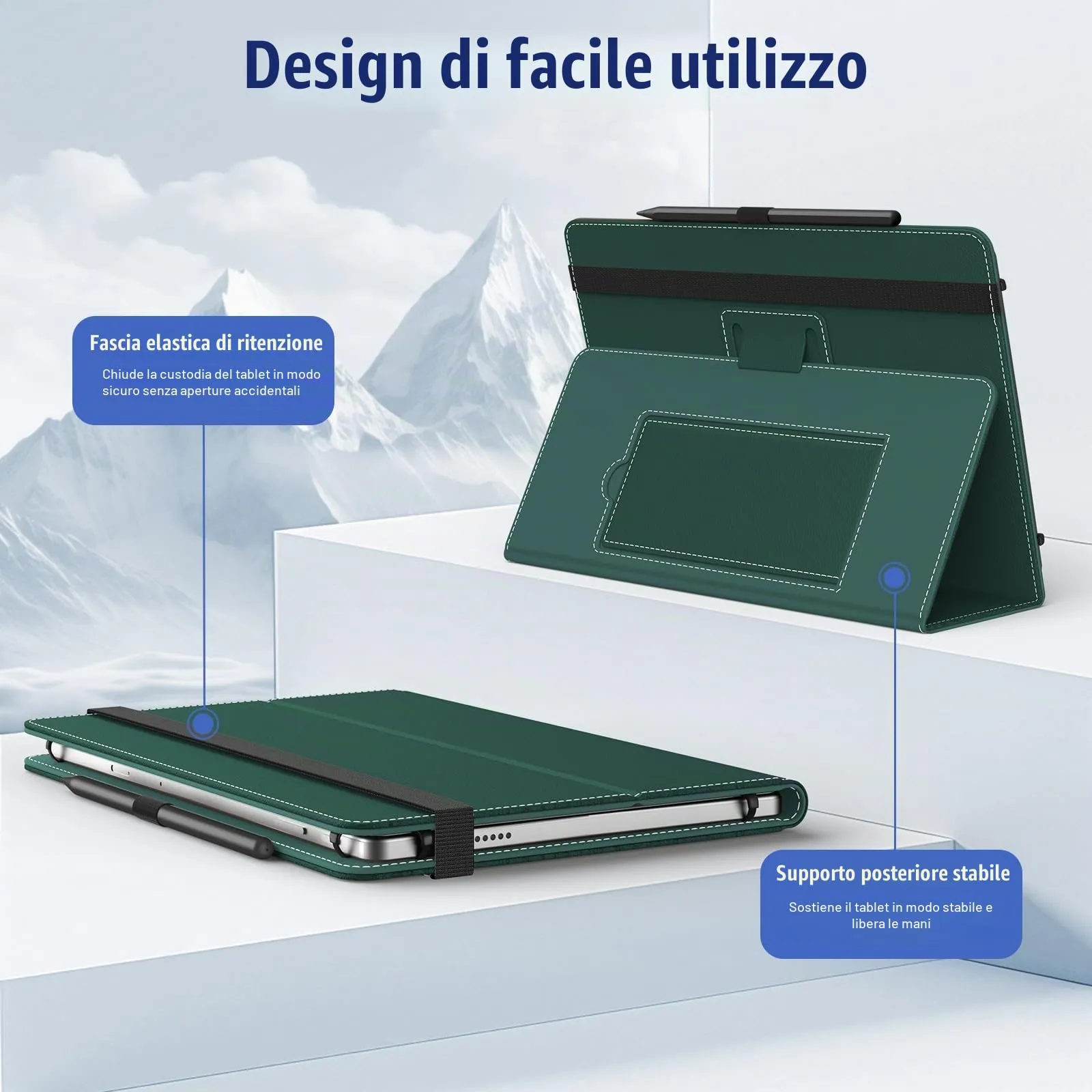 TiMOVO Custodia Universale per Tablet Android 10,1" con Anello per Penna - immagine 4
