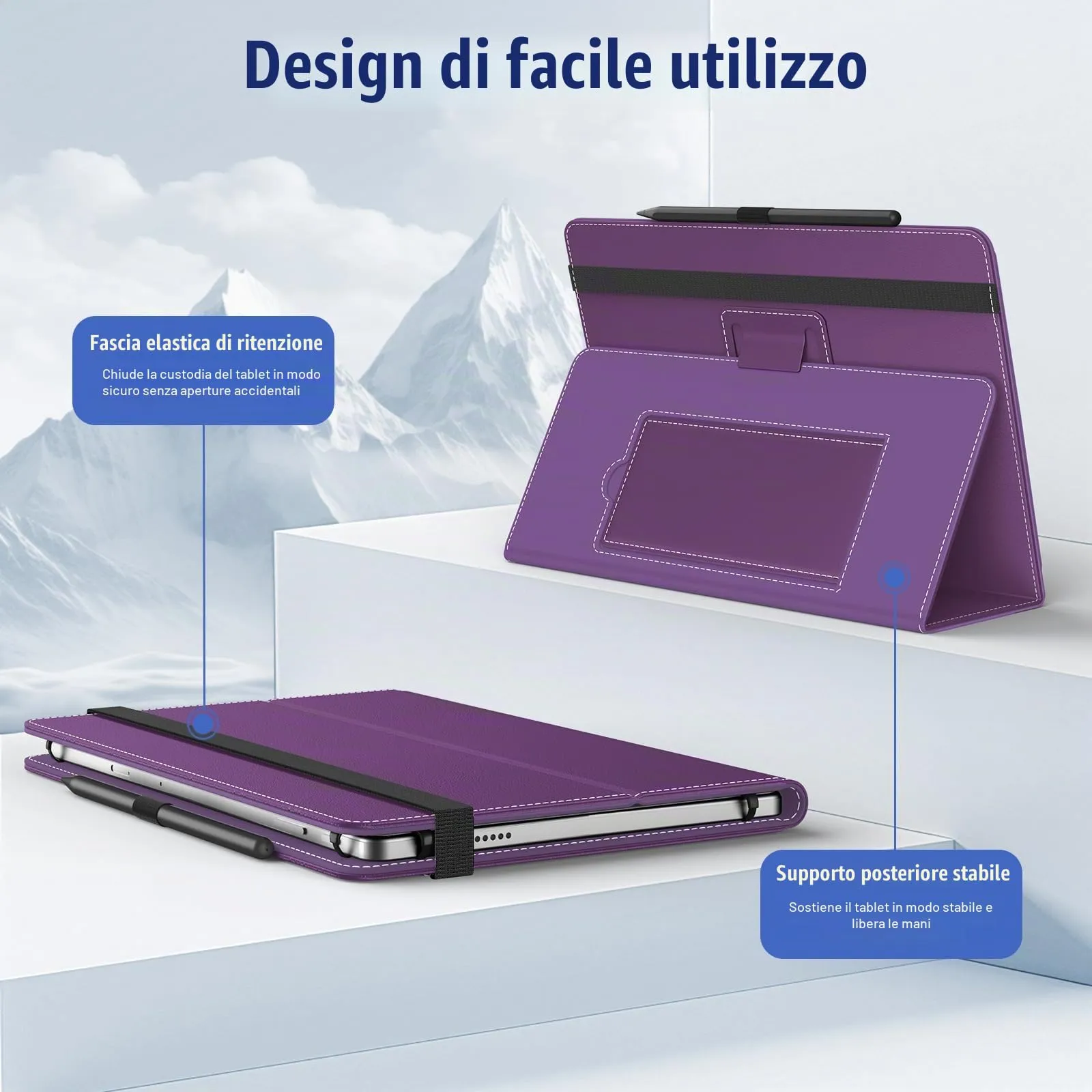 TiMOVO Custodia Universale per Tablet Android 10,1" con Anello per Penna - immagine 4