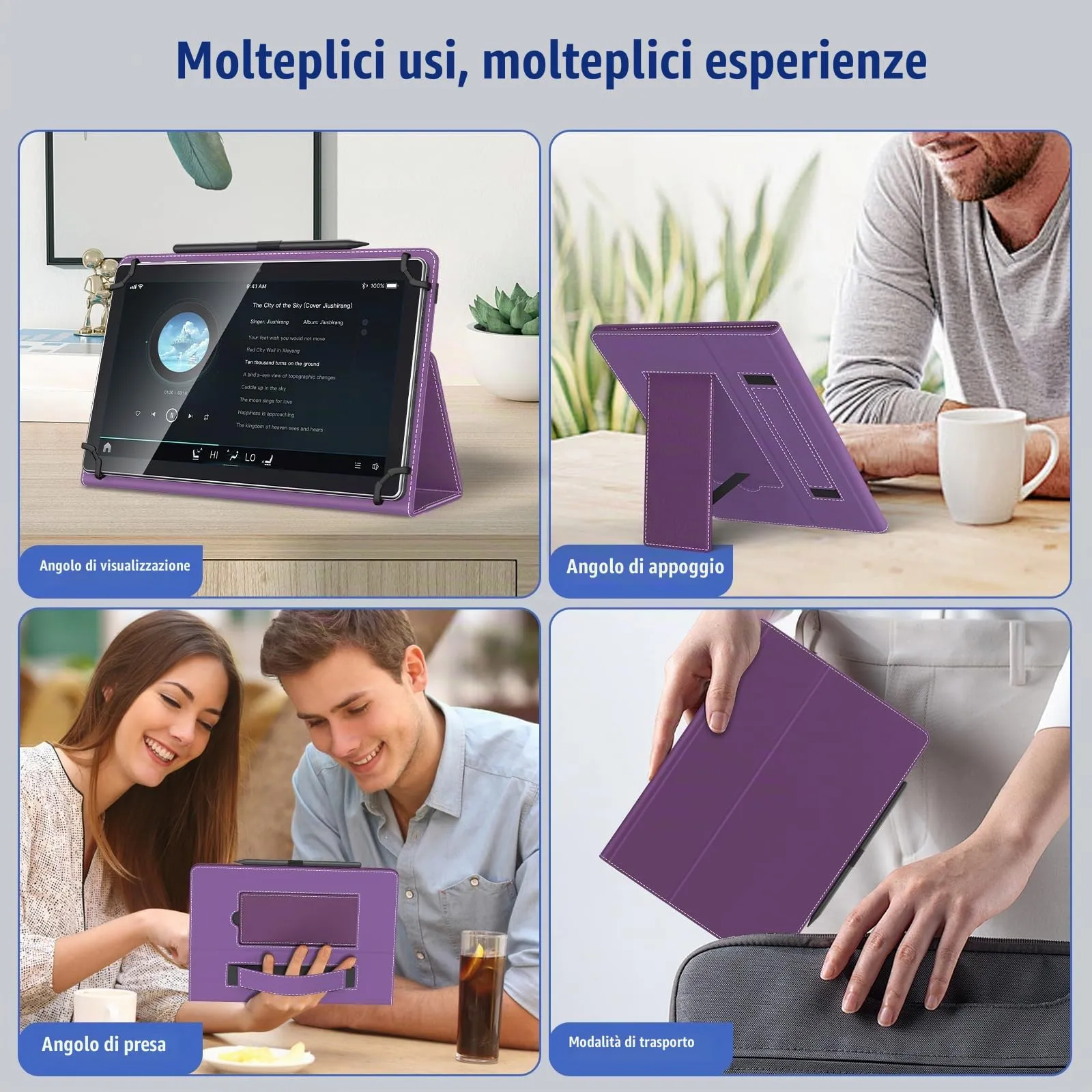 TiMOVO Custodia Universale per Tablet Android 10,1" con Anello per Penna - immagine 7