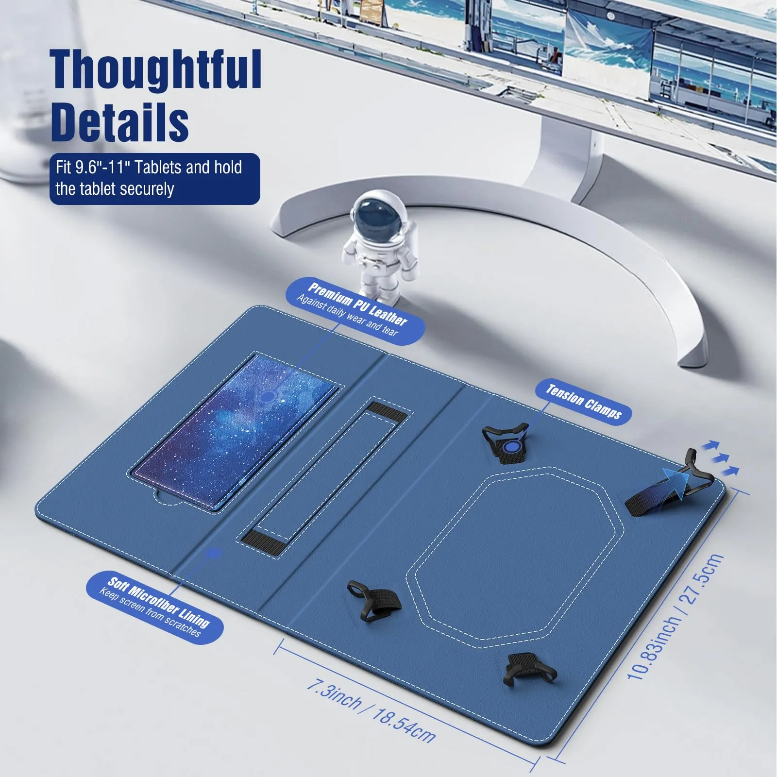 TiMOVO Custodia Universale per Tablet Android 10,1" con Portapenne - immagine 2