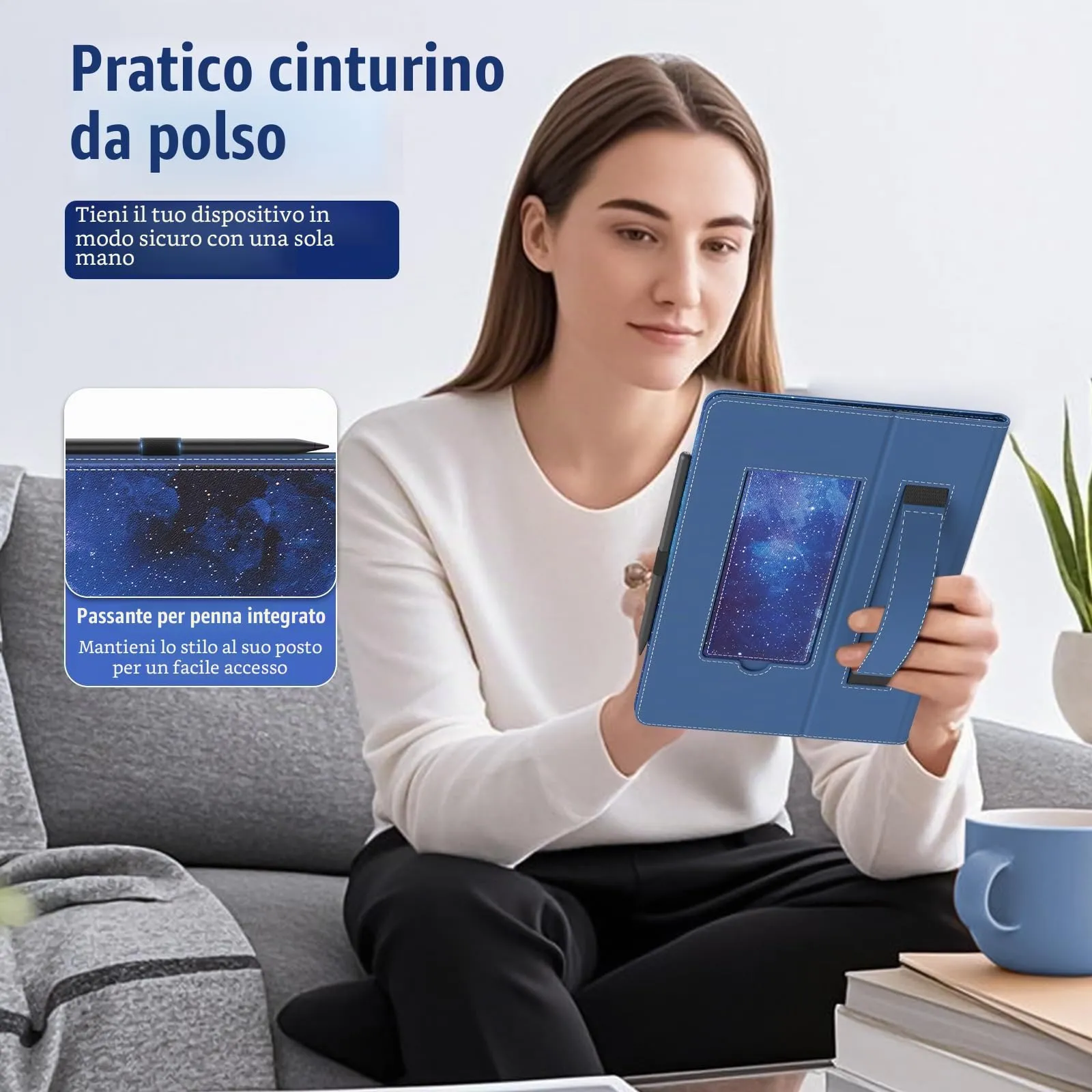 TiMOVO Custodia Universale per Tablet Android 10,1" con Portapenne - immagine 3