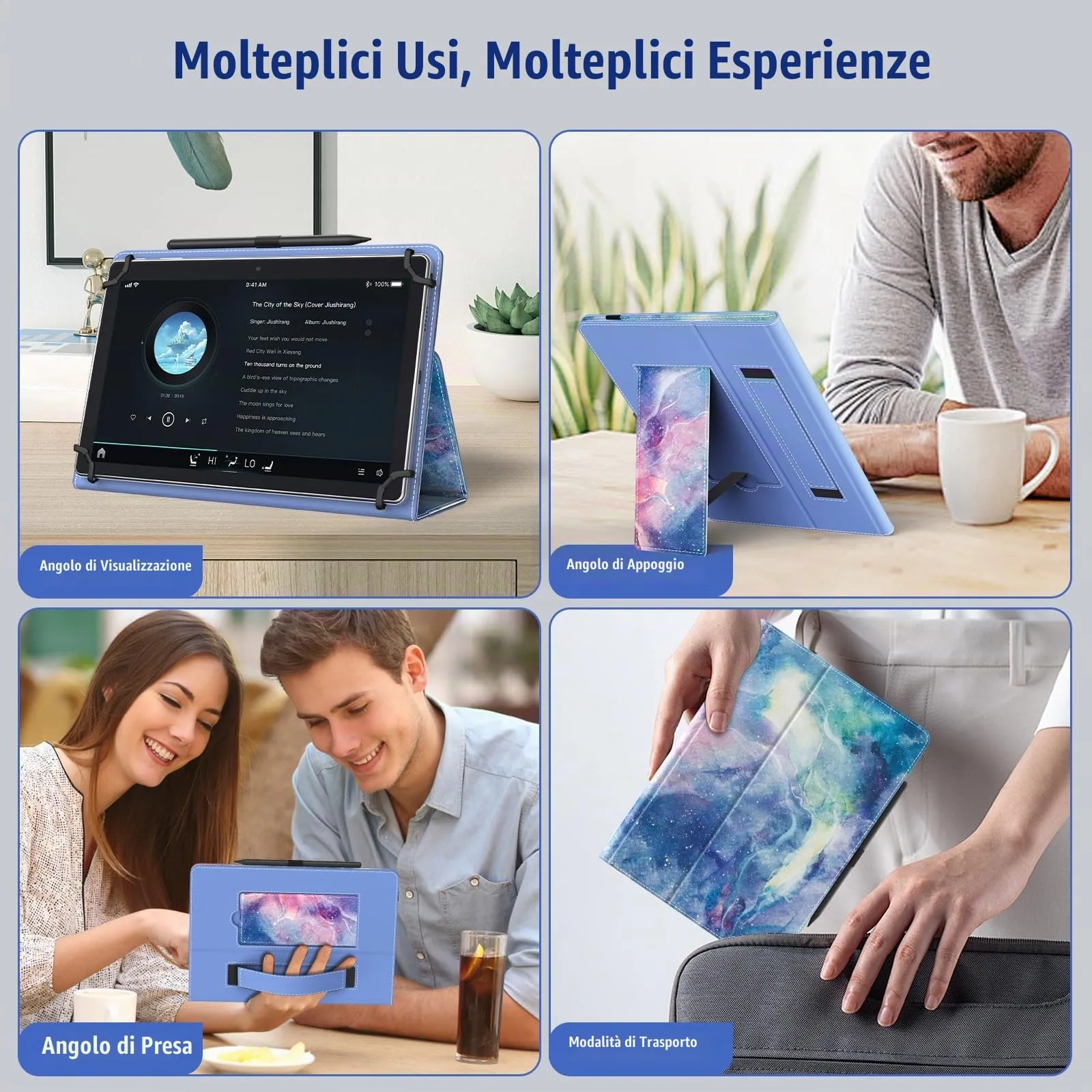 TiMOVO Custodia Universale per Tablet Android 9,6-11 Pollici con Anello per Penna - immagine 7