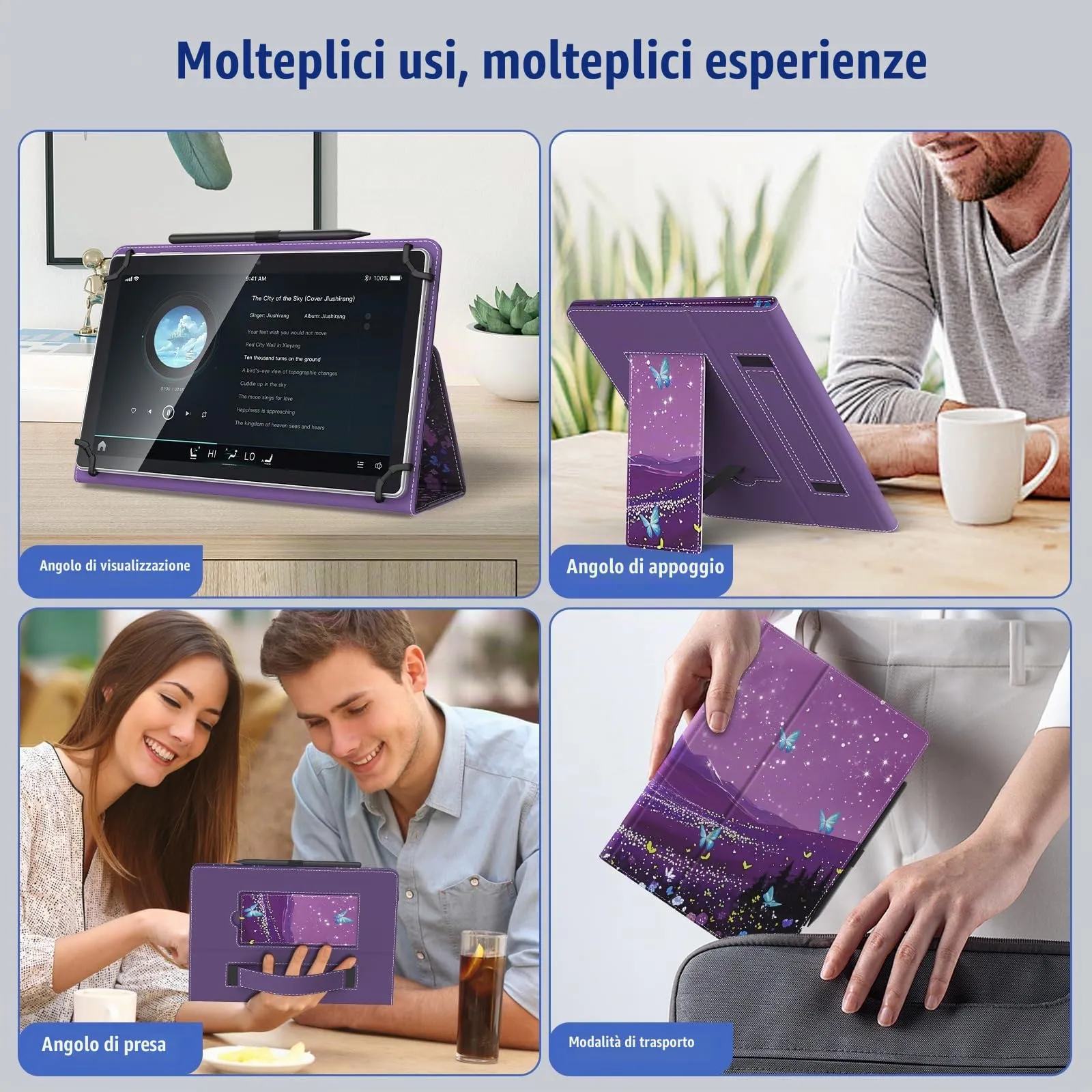 TiMOVO Custodia Universale per Tablet Android 9,6-11 pollici con Anello per Penna - immagine 8