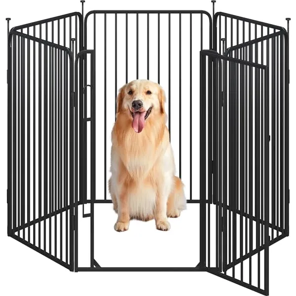 Yaheetech Recinto per Cani Interno ed Esterno 6 Pannelli 100 cm Nero - immagine 1