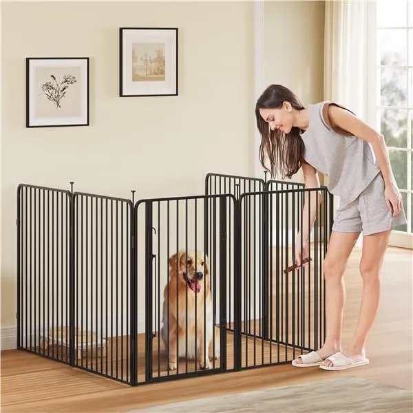 Yaheetech Recinto per Cani Interno ed Esterno 6 Pannelli 100 cm Nero - immagine 2