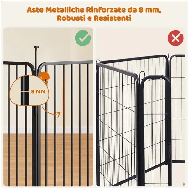 Yaheetech Recinto per Cani Interno ed Esterno 6 Pannelli 100 cm Nero - immagine 7