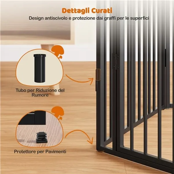 Yaheetech Recinto per Cani Interno ed Esterno 6 Pannelli 100 cm Nero - immagine 8
