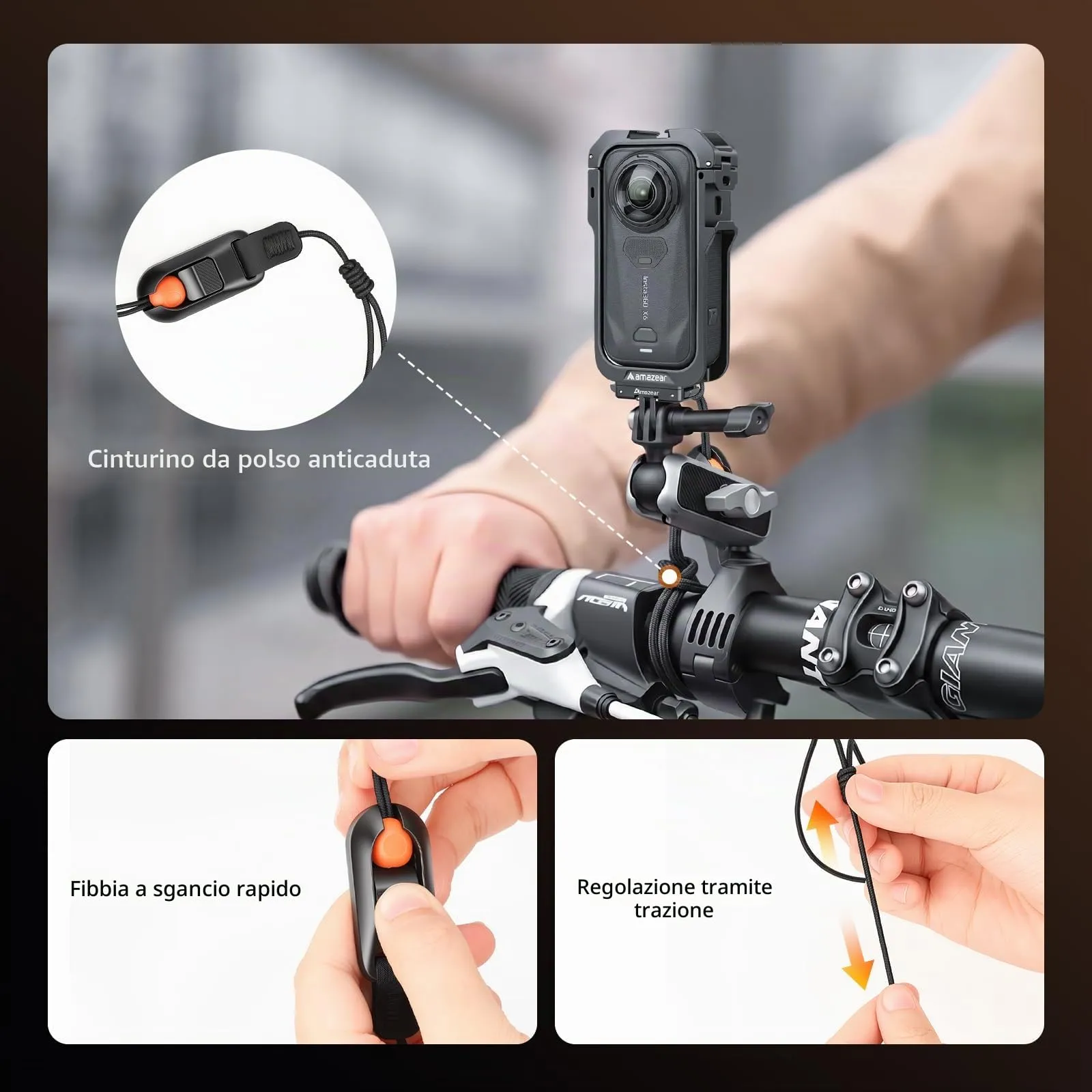 AMAZEAR Insta X6 Gabbia Metallica per Insta360 X6 - immagine 5