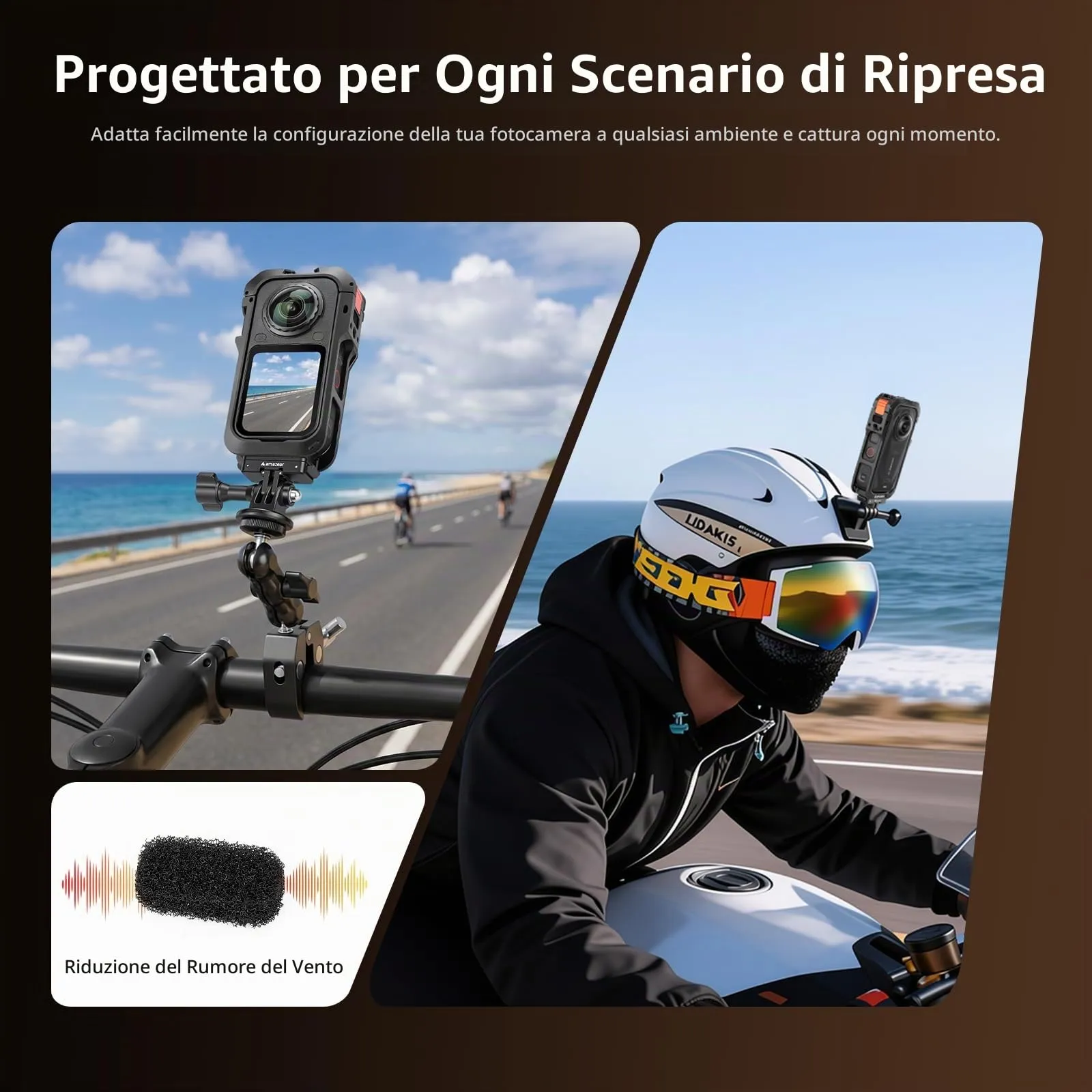 AMAZEAR Insta X6 Gabbia Metallica per Insta360 X6 - immagine 7
