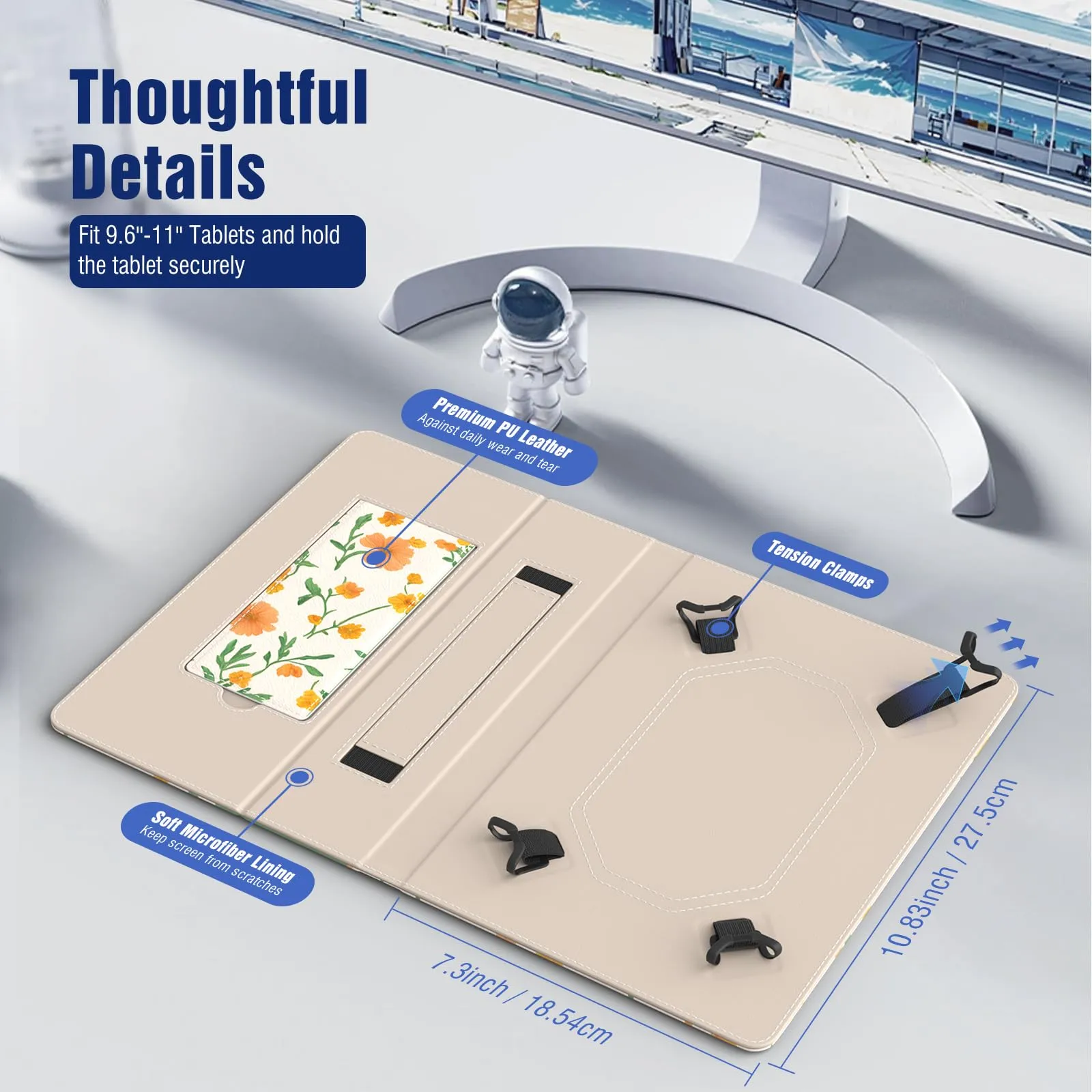 TiMOVO Custodia Universale per Tablet Android 9,6-11 Pollici con Portapenne - immagine 3