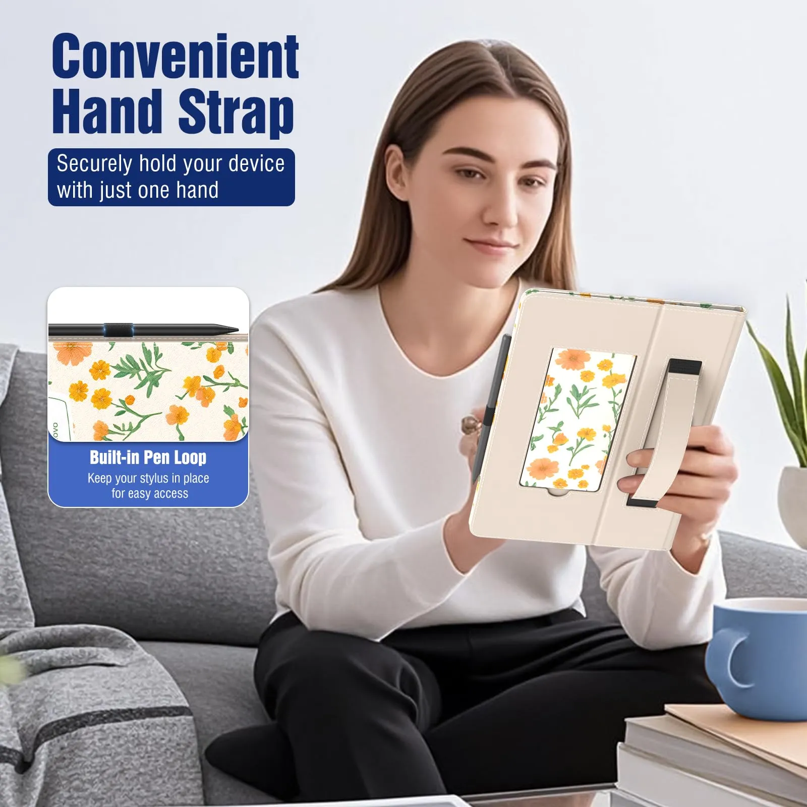 TiMOVO Custodia Universale per Tablet Android 9,6-11 Pollici con Portapenne - immagine 4