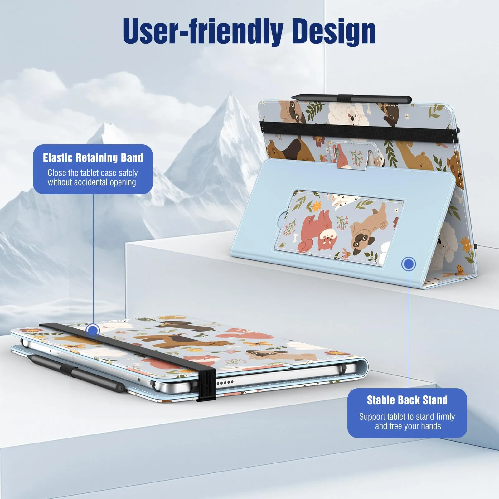 TiMOVO Custodia Universale per Tablet Android 10,1 Pollici con Portapenne - immagine 5