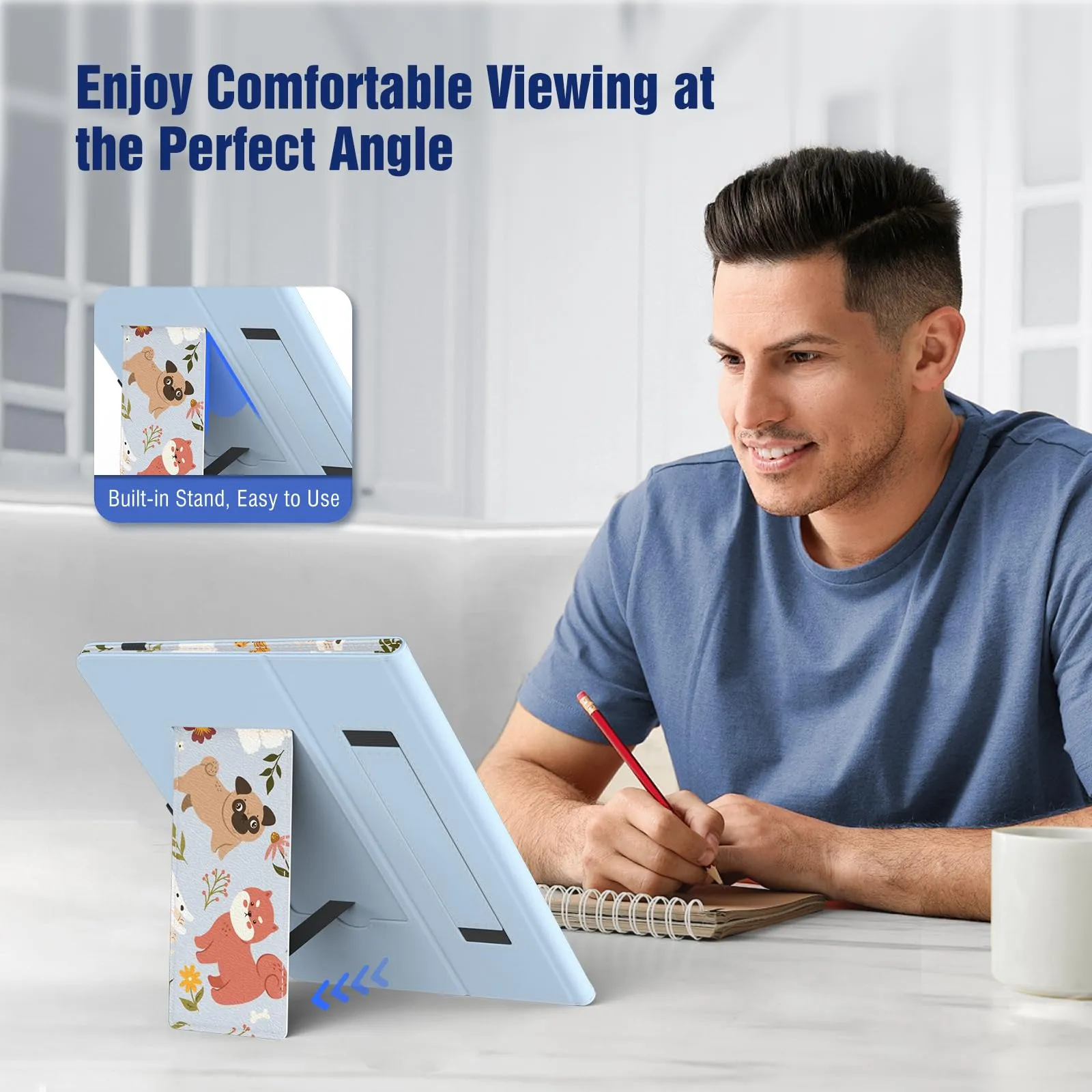 TiMOVO Custodia Universale per Tablet Android 10,1 Pollici con Portapenne - immagine 6