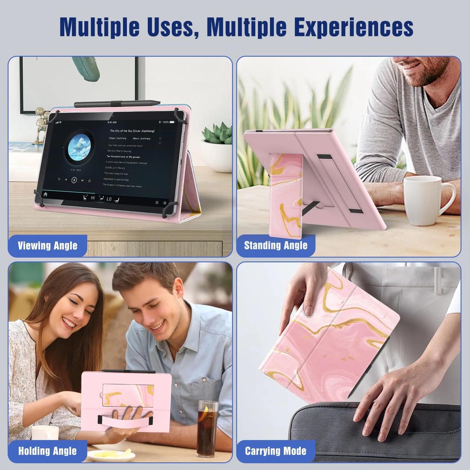 TiMOVO Custodia Universale per Tablet Android 10,1 pollici con Portapenne - immagine 8